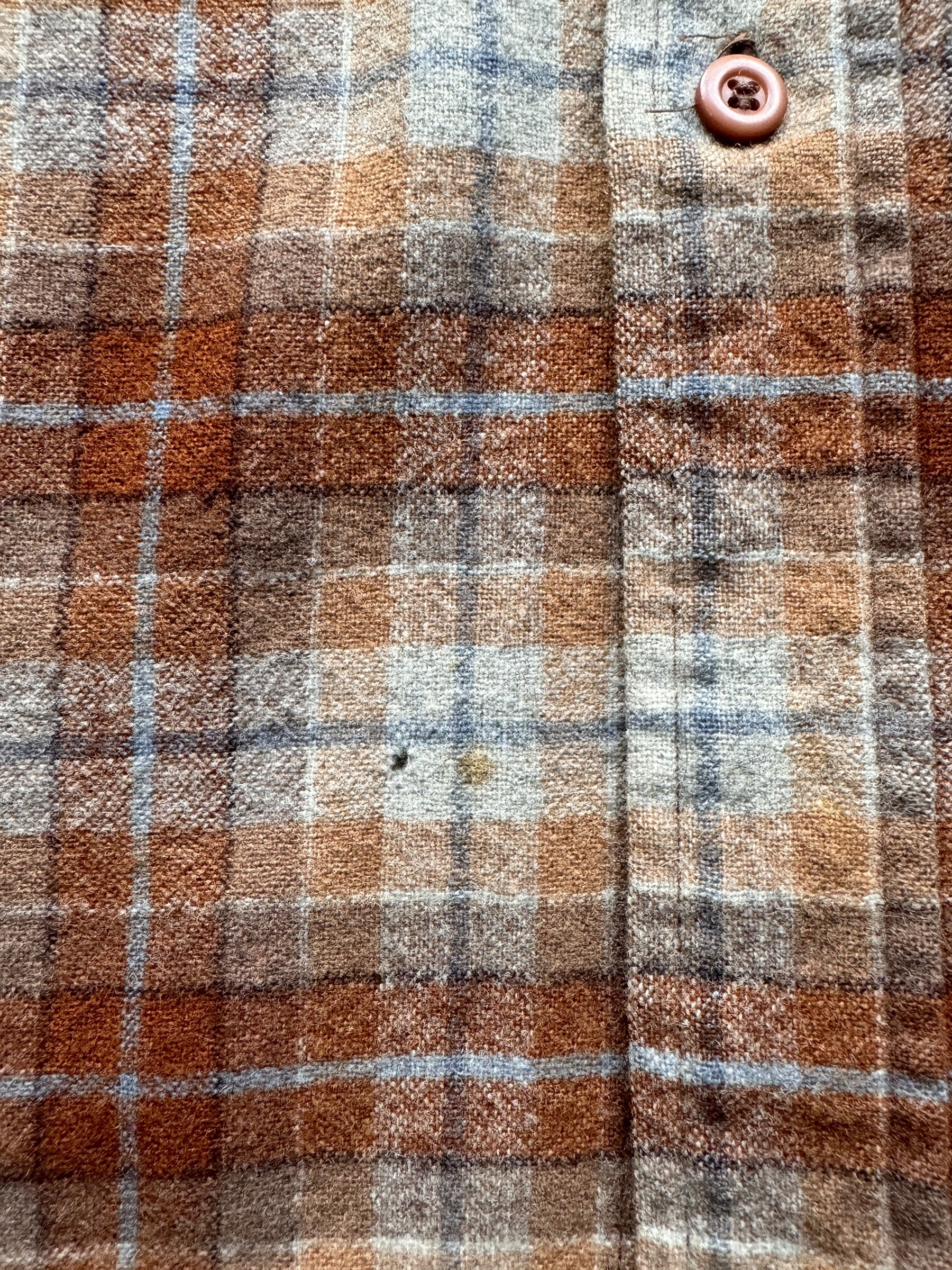 Small Hole on Vintage Orange Plaid Pendleton Flannel SZ XL