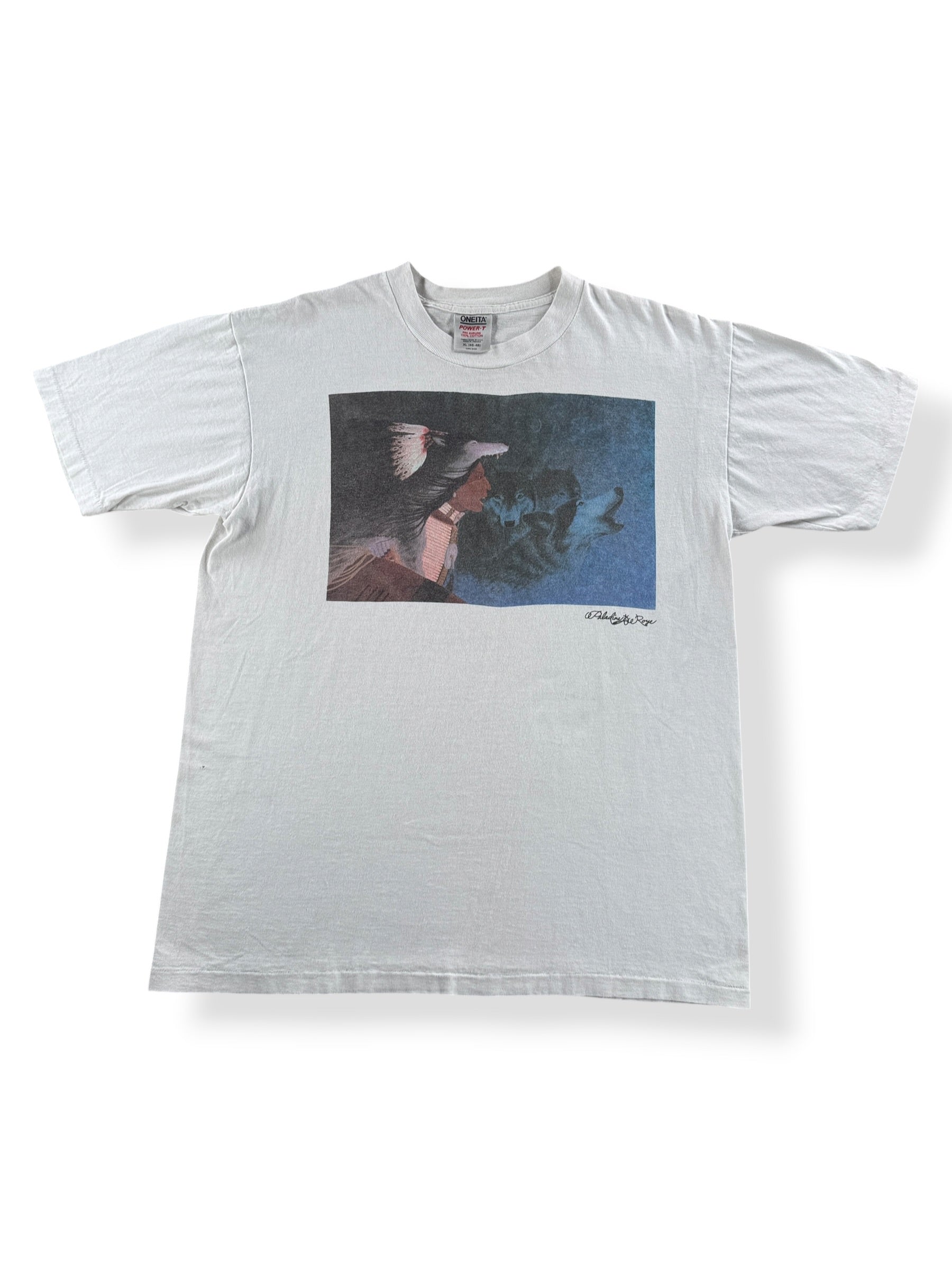 Front of Vintage Indigenous Art Tee SZ XL (Fits L)