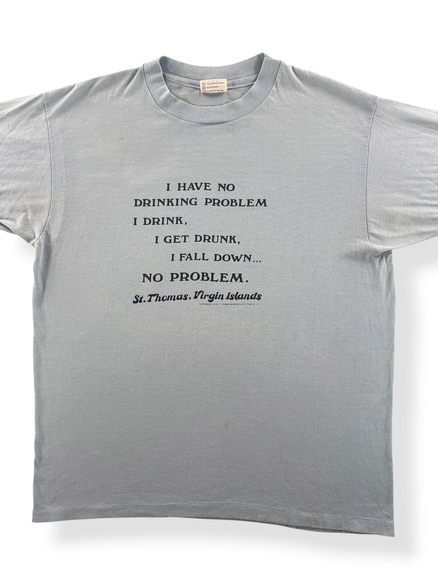 Front Close Up of Vintage Drinking Problem Tee SZ XL (Fits L)