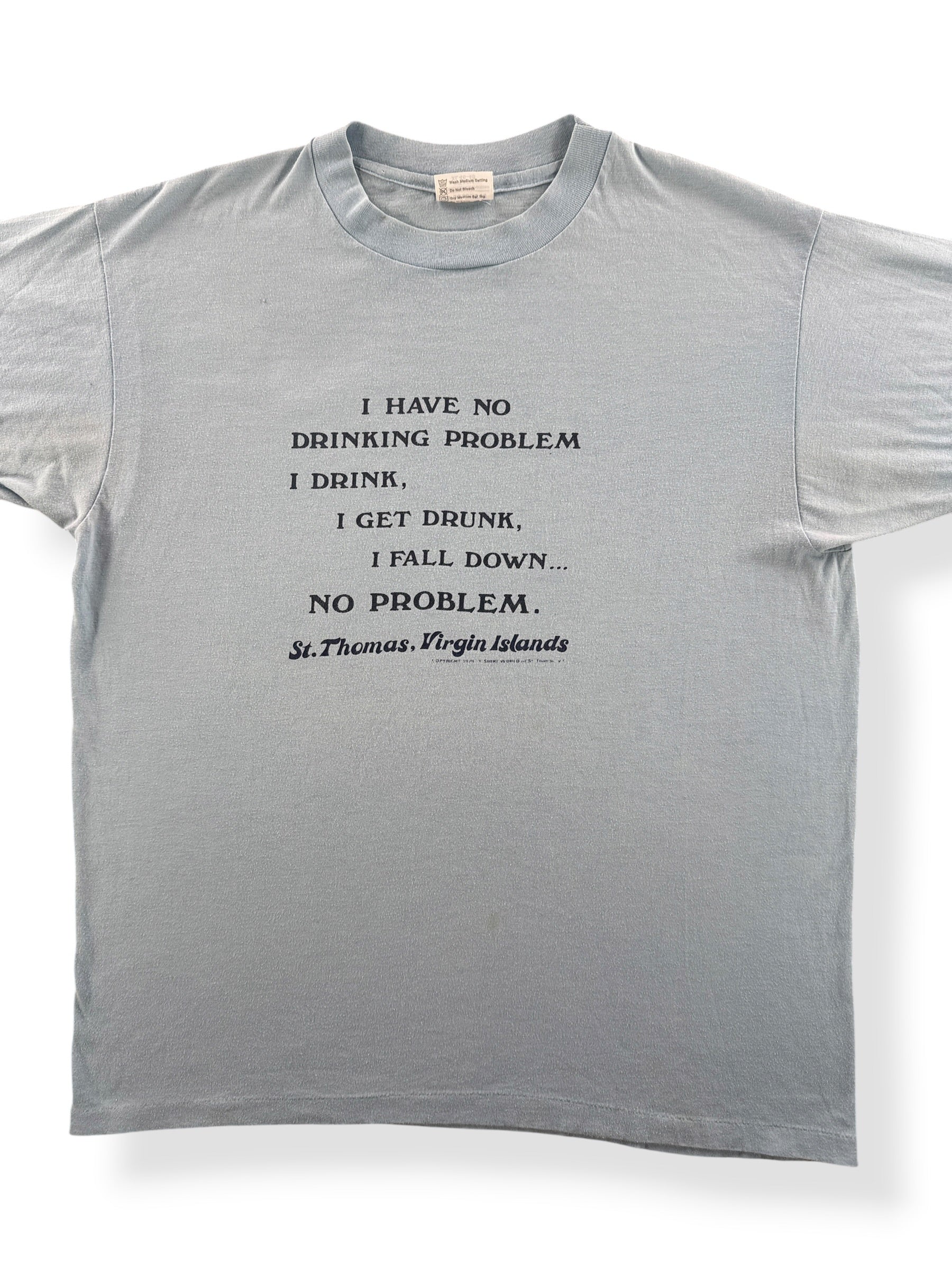Front Close Up of Vintage Drinking Problem Tee SZ XL (Fits L)