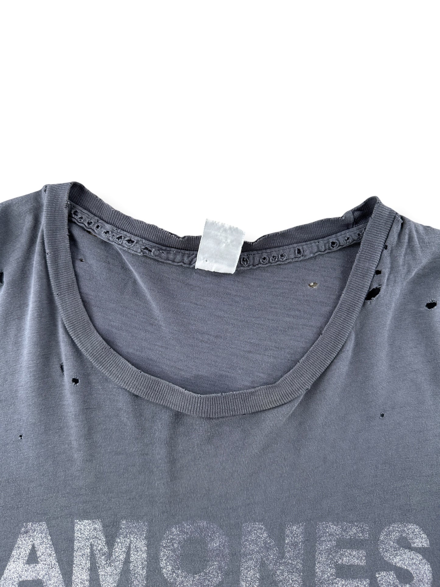 Collar on Vintage Thrashed Ramones Tee SZ XL