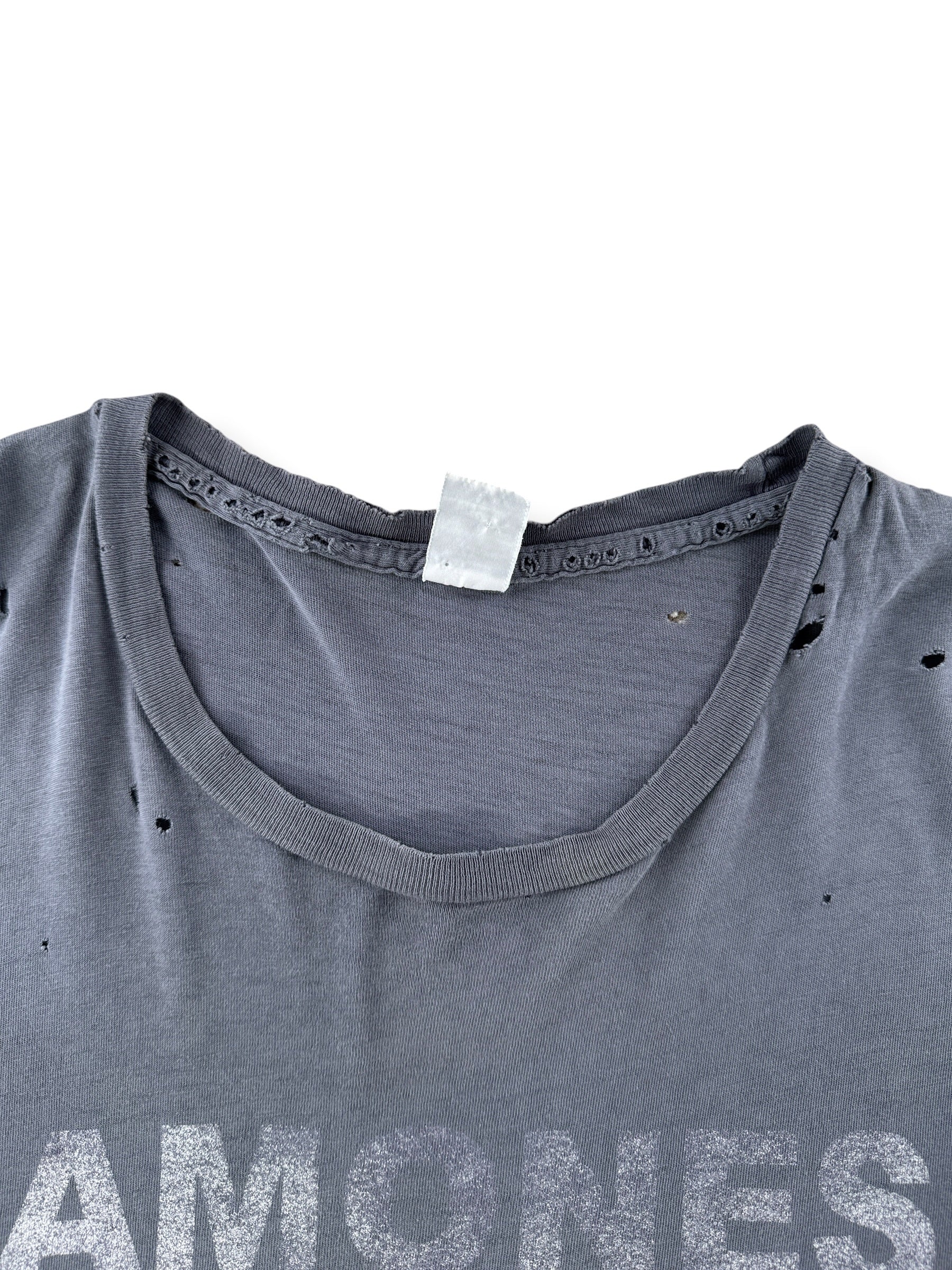 Collar on Vintage Thrashed Ramones Tee SZ XL