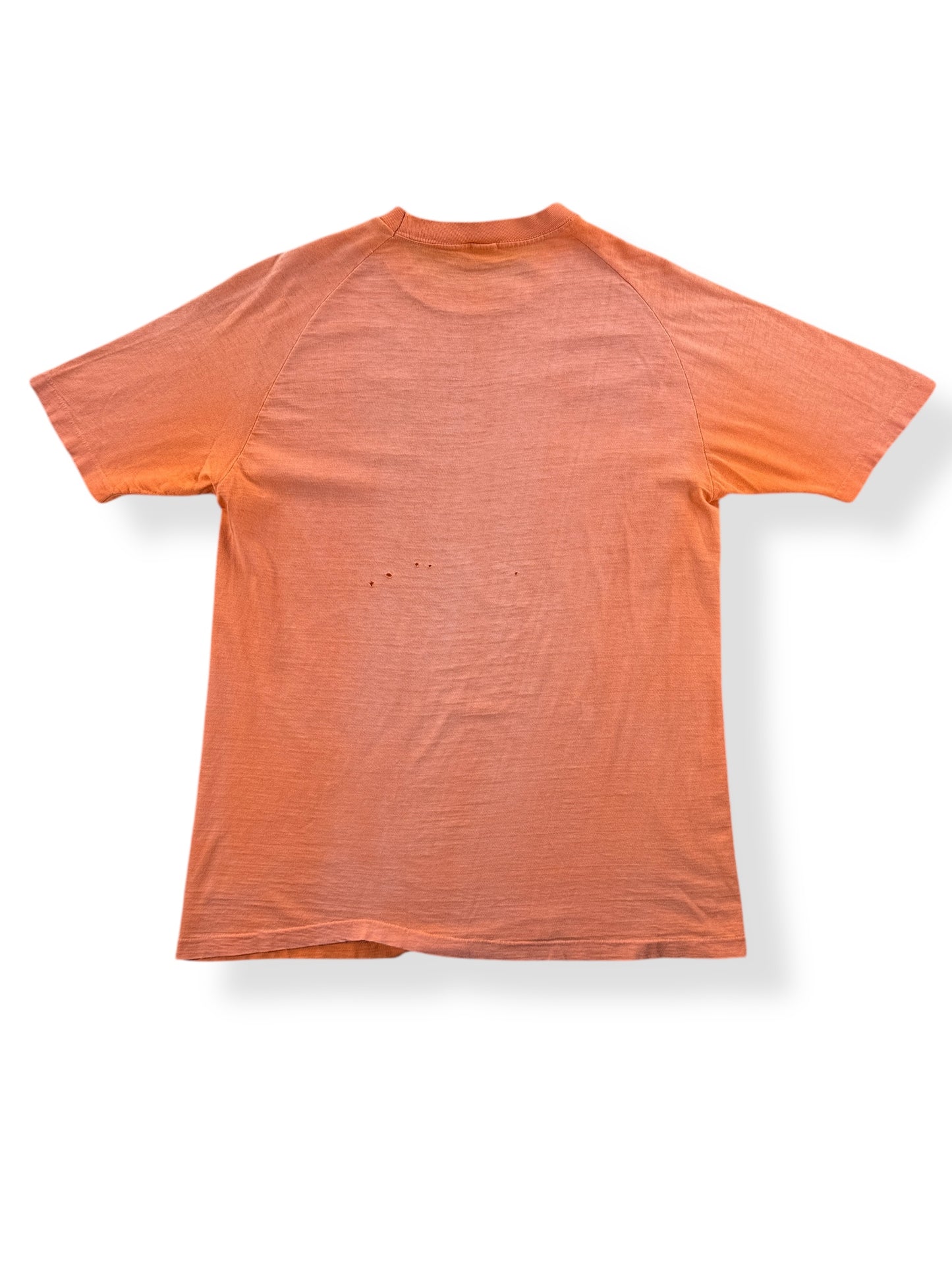 Back of Vintage Raglan Cut Creamsicle Orange MG Rally Team Springfoot Tee SZ M