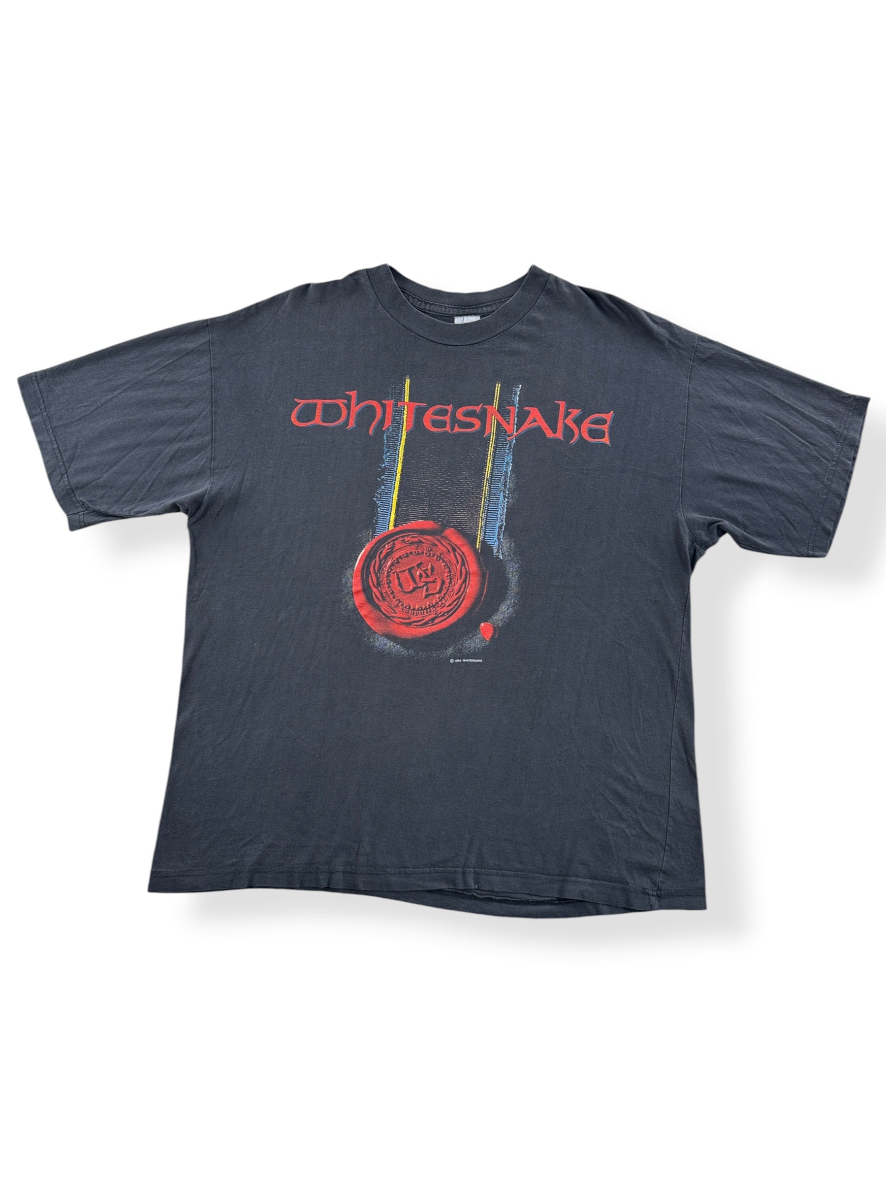 Front of Vintage '90 Whitesnake Euro Tour Tee SZ L