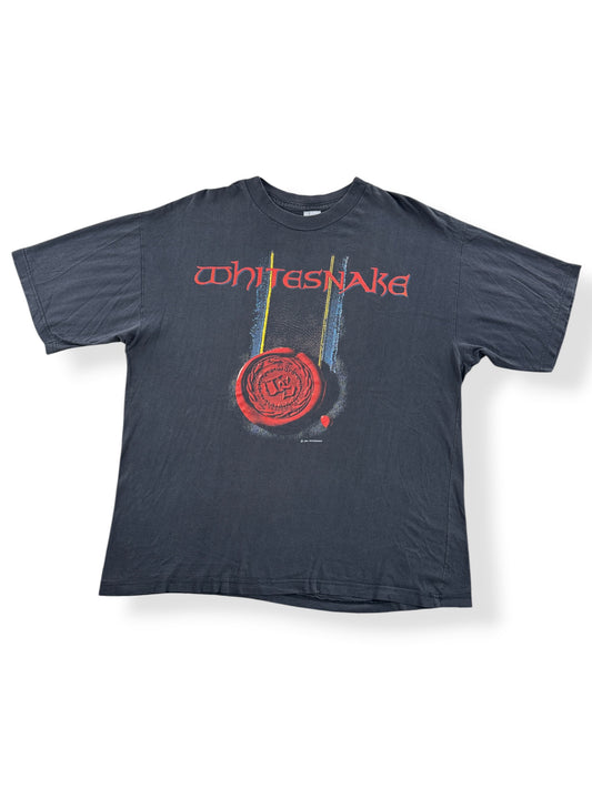 Front of Vintage '90 Whitesnake Euro Tour Tee SZ L