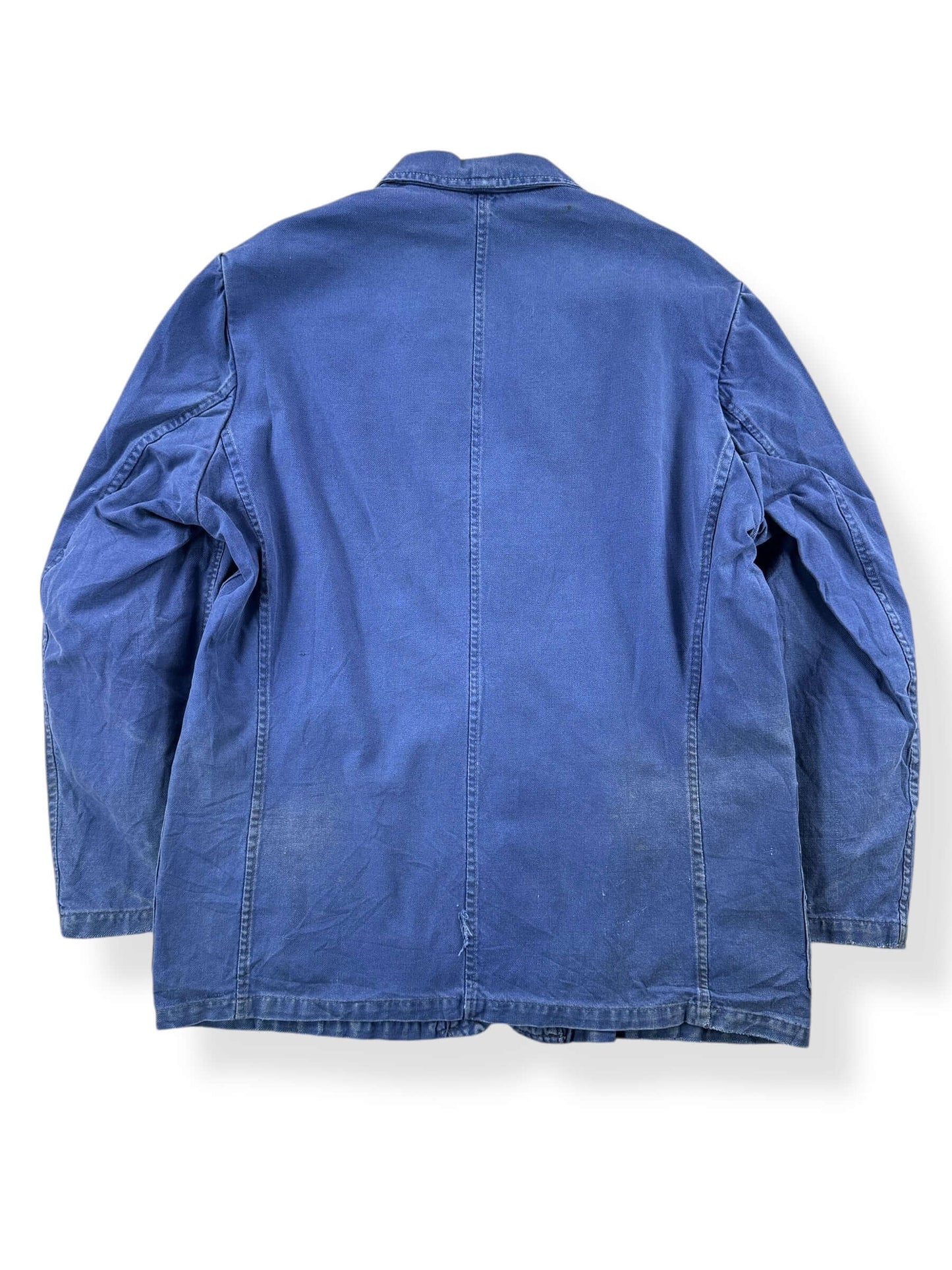 Back of Vintage Faded and Loved French Chore Coat SZ L