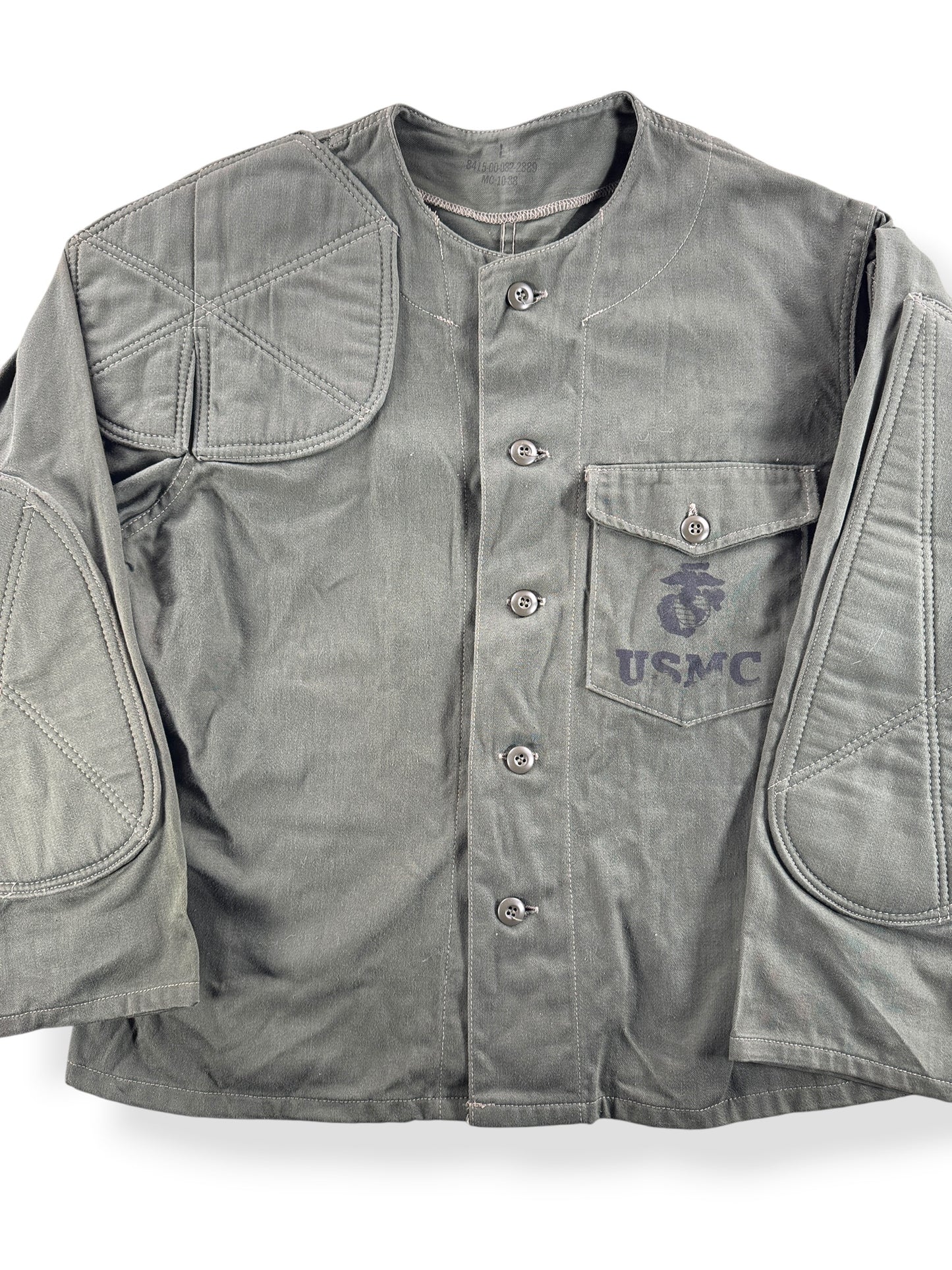 Front Close Up of Vintage USMC Shooters Coat SZ L