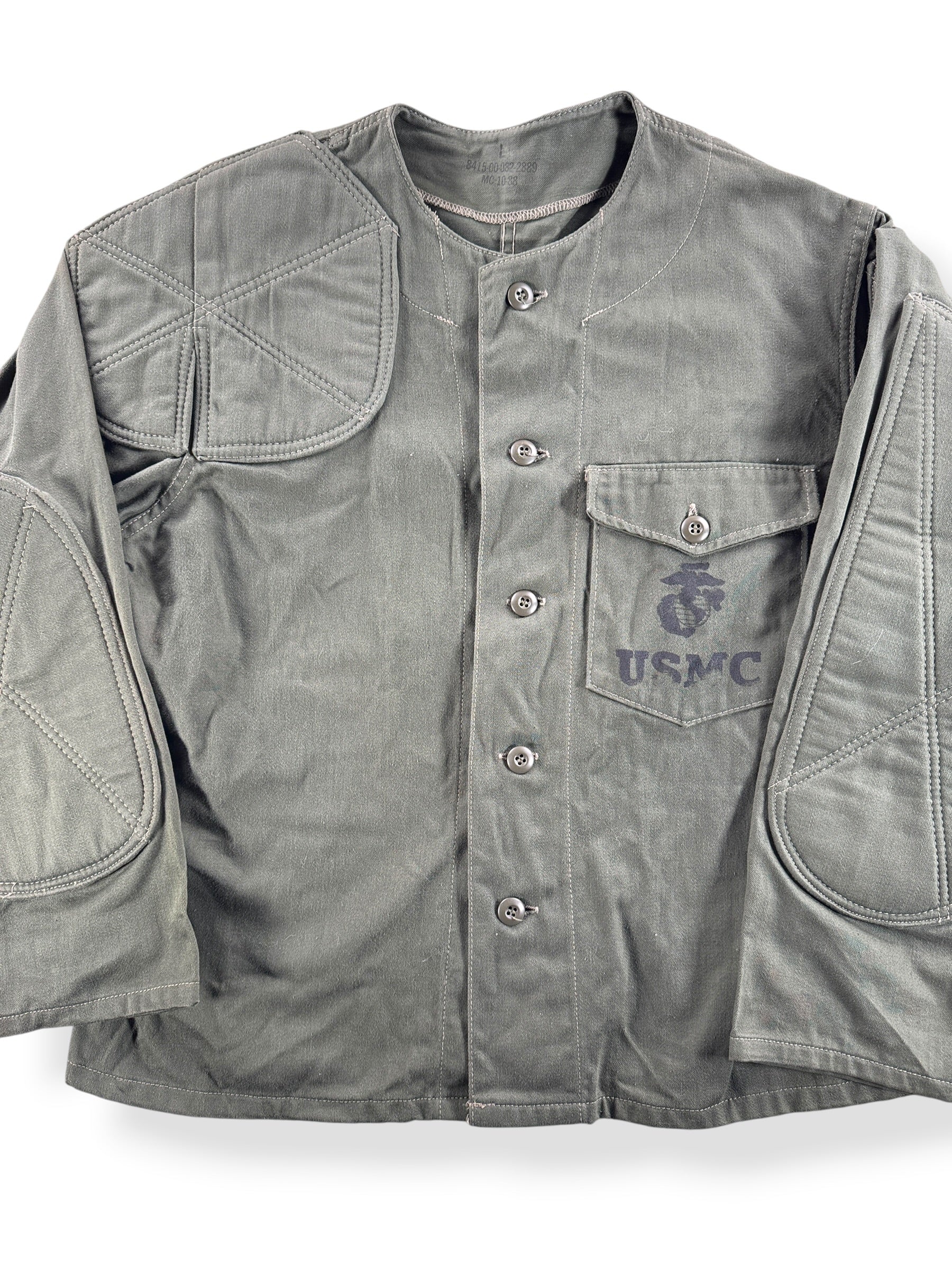 Front Close Up of Vintage USMC Shooters Coat SZ L