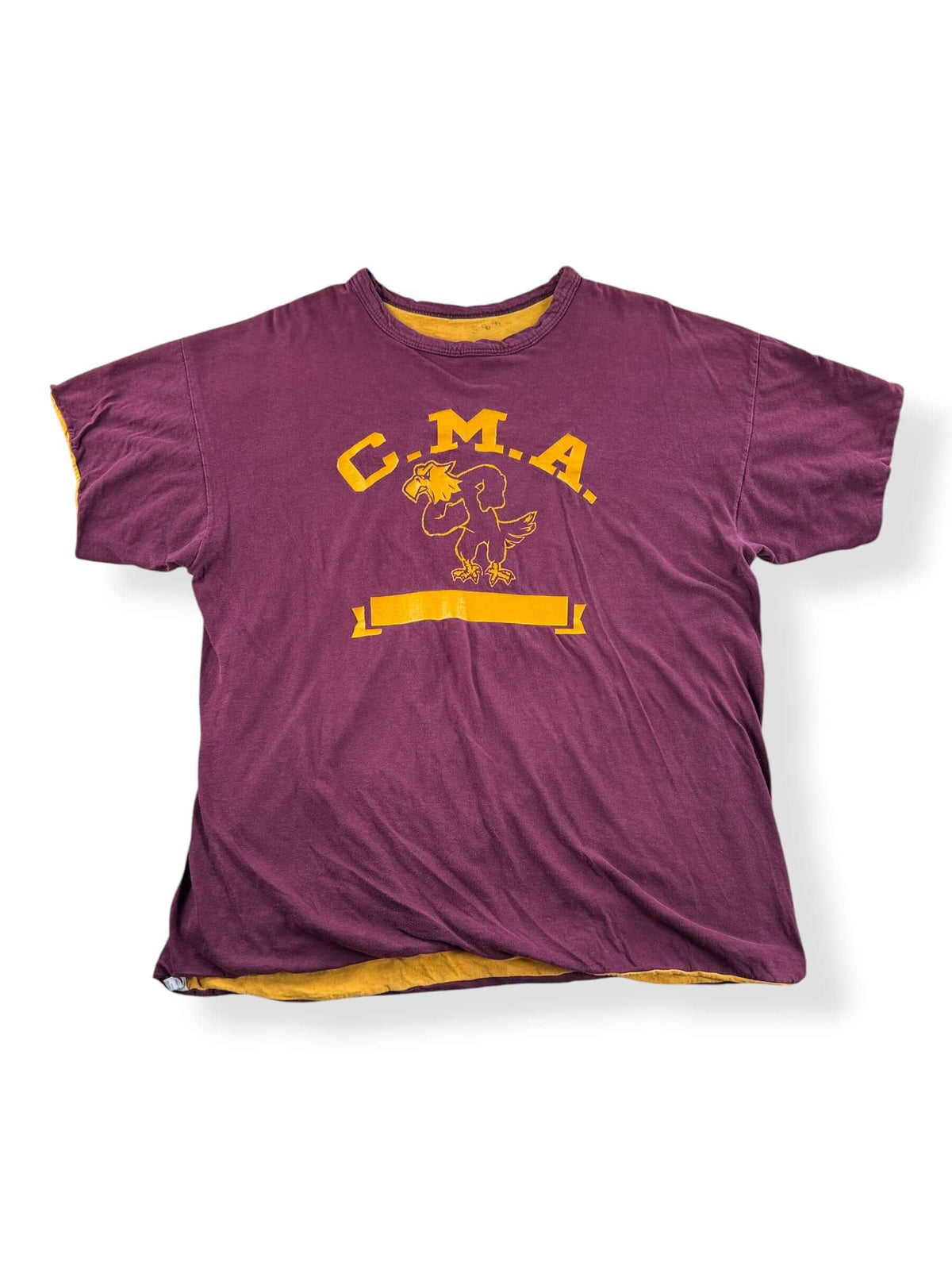 Front of Vintage Champion Blue Bar CMA Reversible Tee SZ L