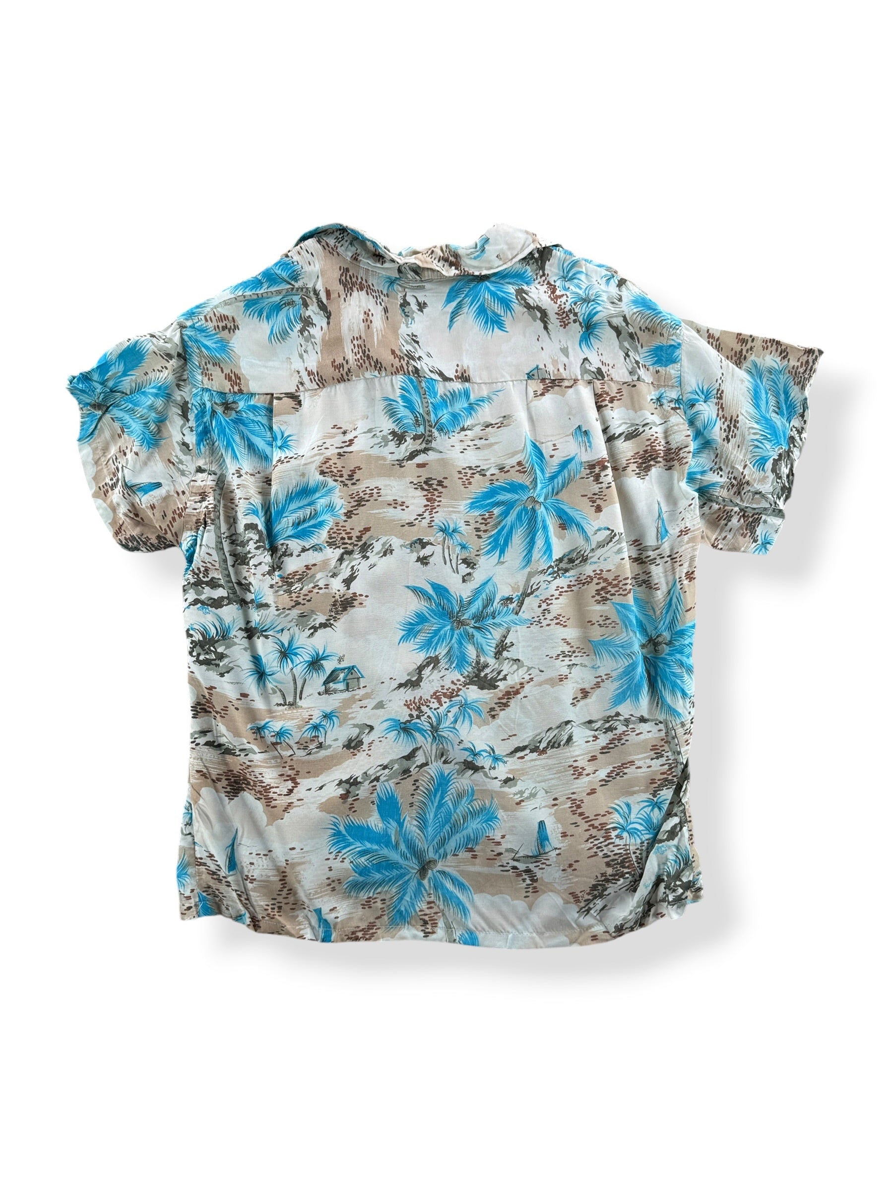 Back of Vintage South Pacific Ladies Aloha Shirt SZ M