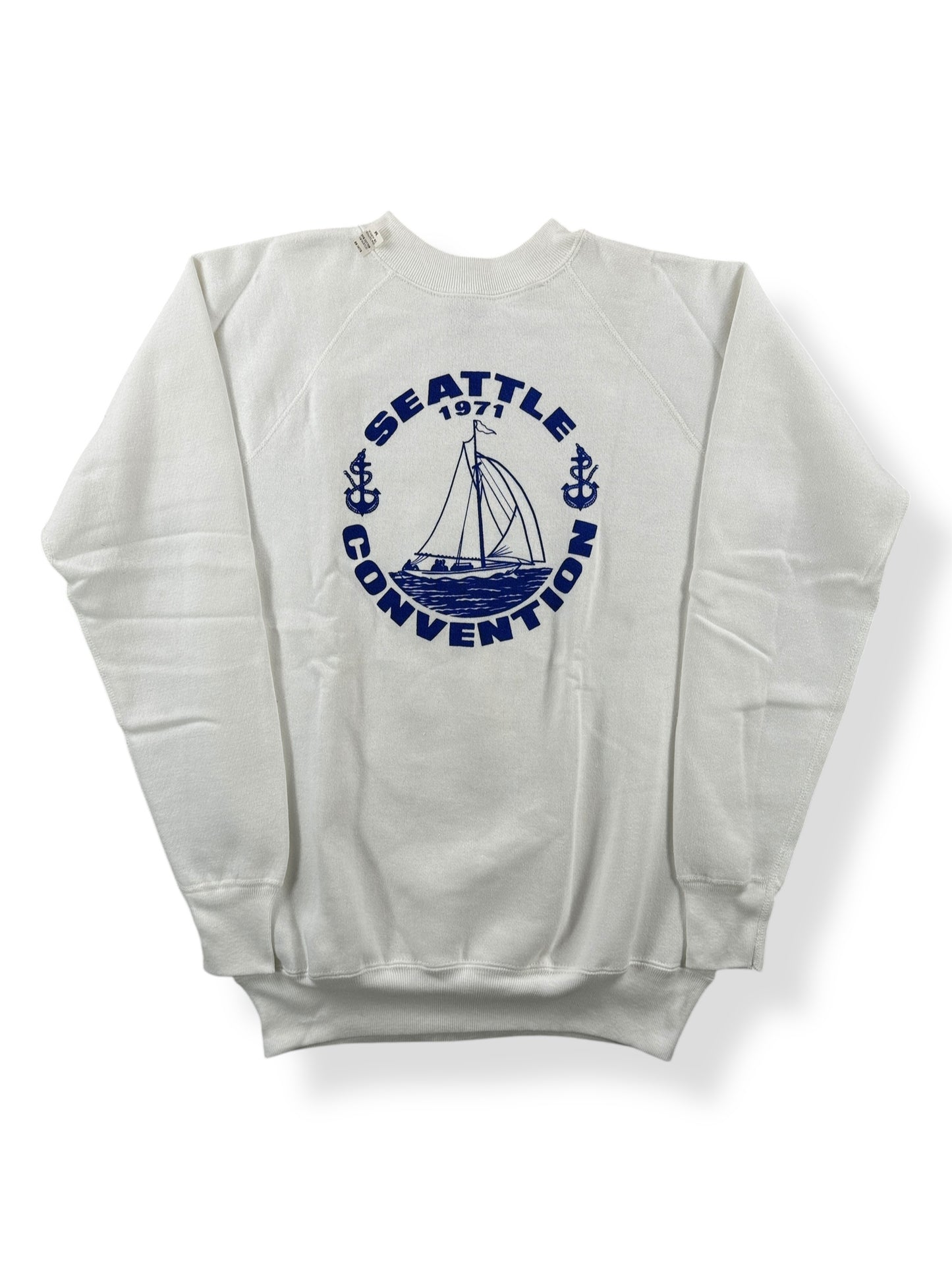 Front of Vintage NOS 1971 Seattle Sailing Convention Crewneck SZ S