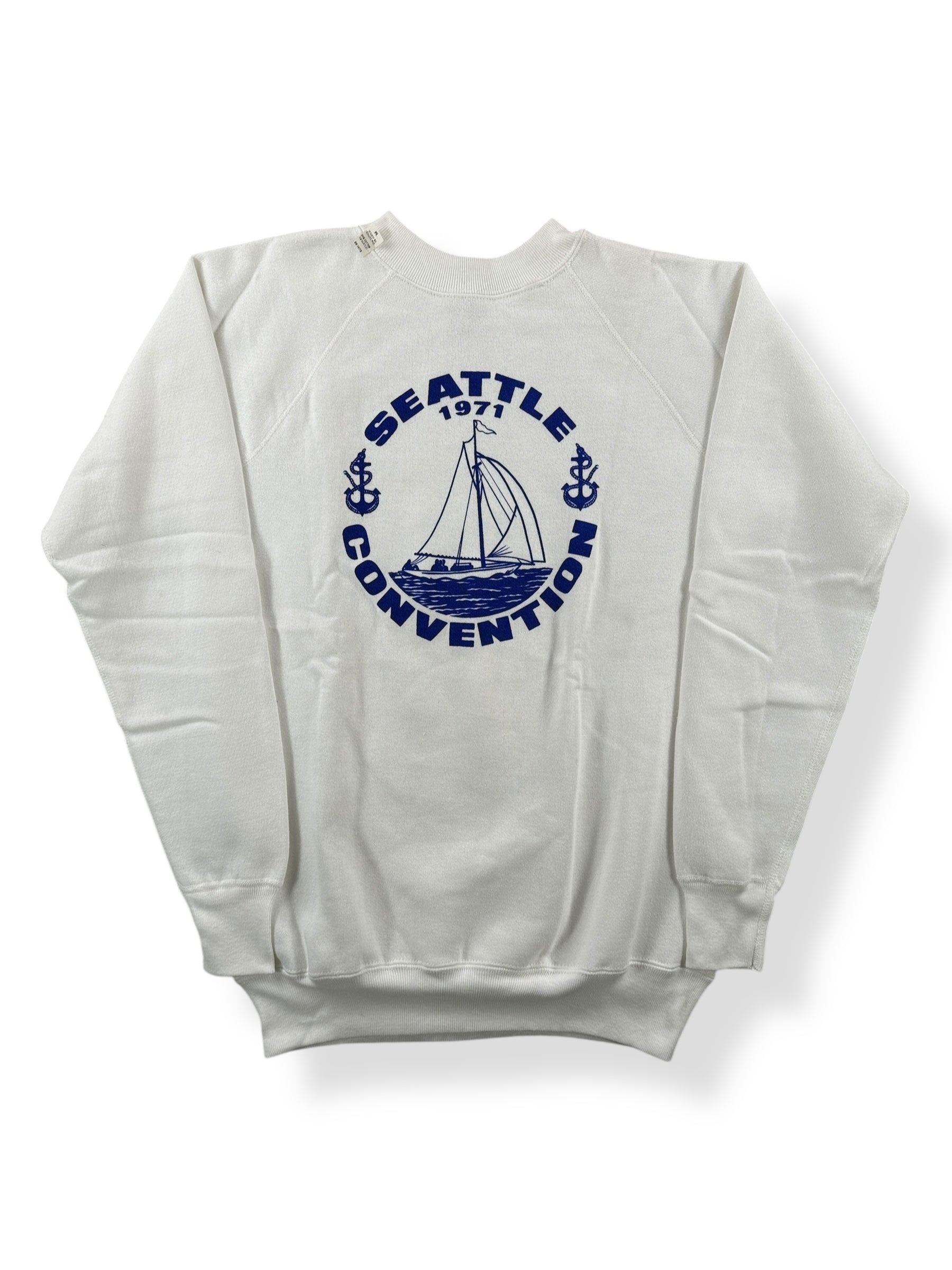 Front of Vintage NOS 1971 Seattle Sailing Convention Crewneck SZ S