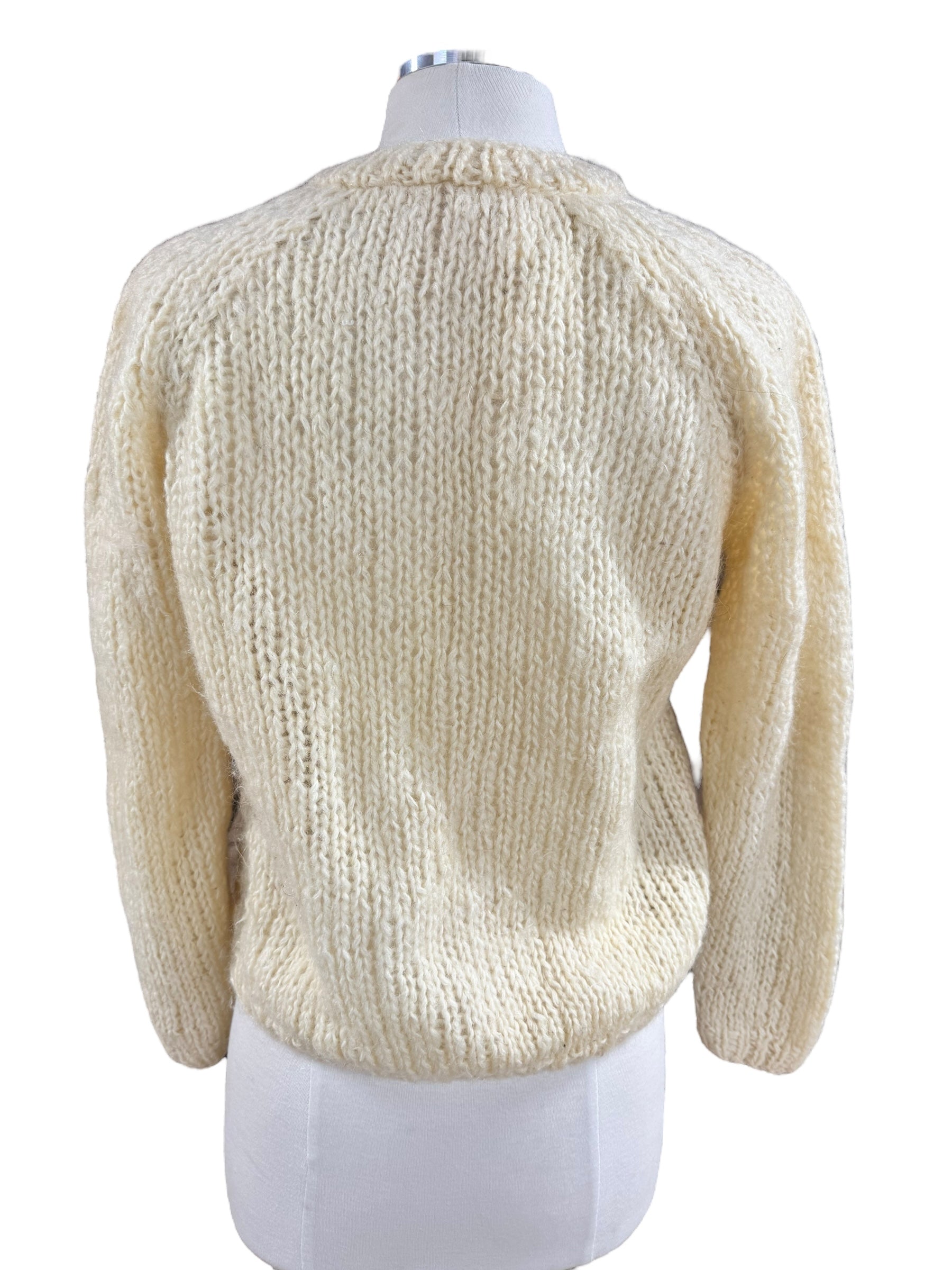 Back view of 1960s Italian Mohair/Wool Blend Handmade Sweater M