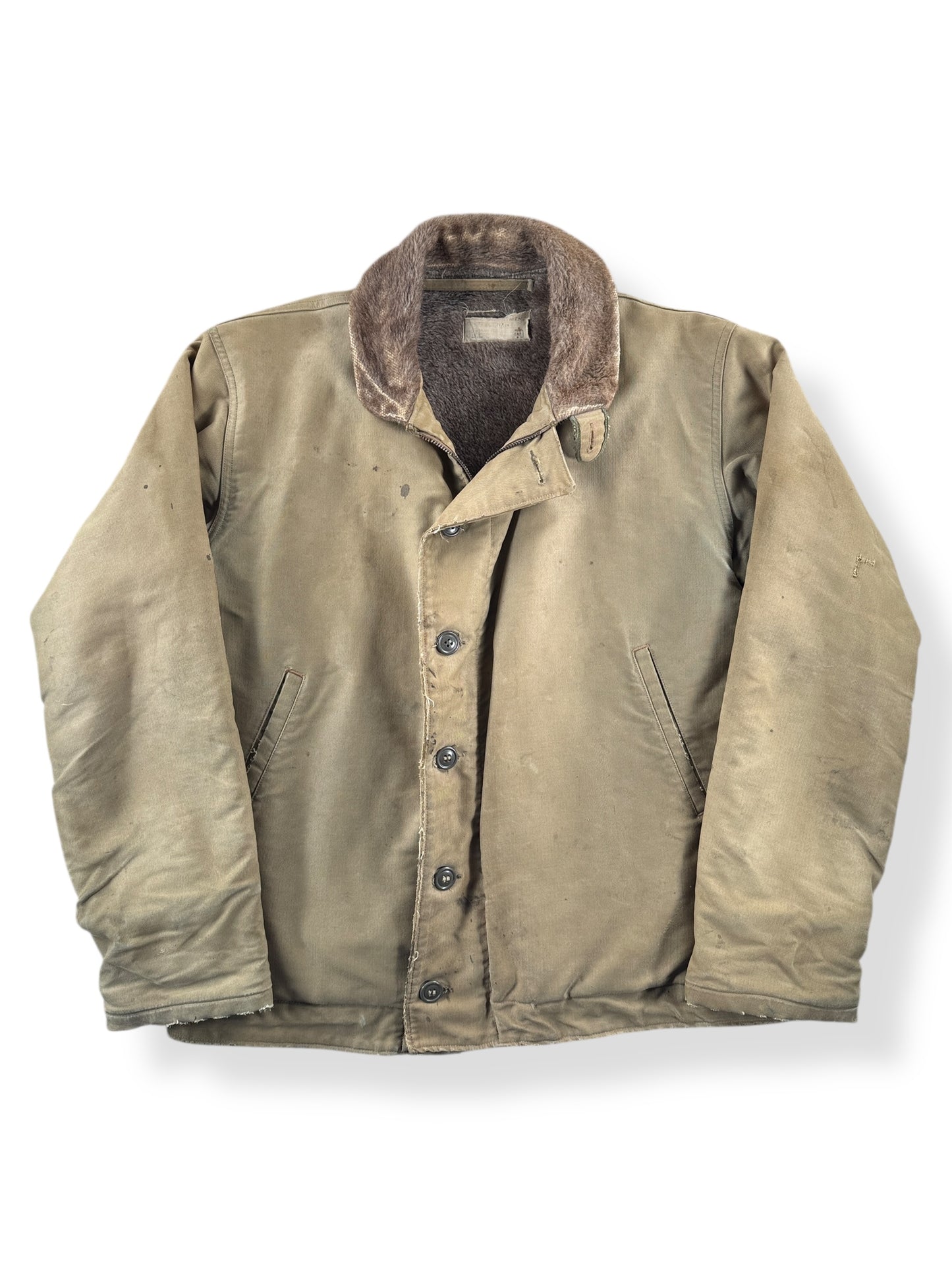 Front of Vintage WW2 USN N1 Deck Jacket SZ 40