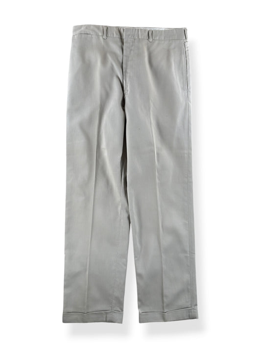 Front of Vintage Fieldmaster Piqued Cotton Side Synch Trousers W33