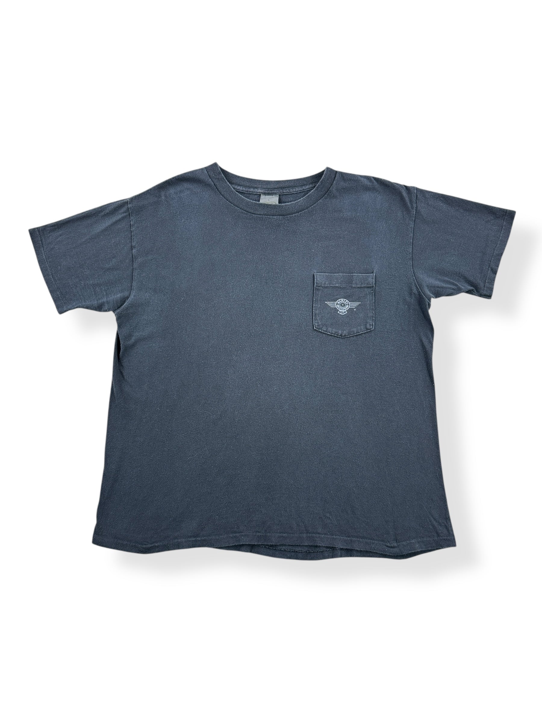 Front of Vintage Harley Davidson Tacoma 3D Emblem Pocket Tee SZ L