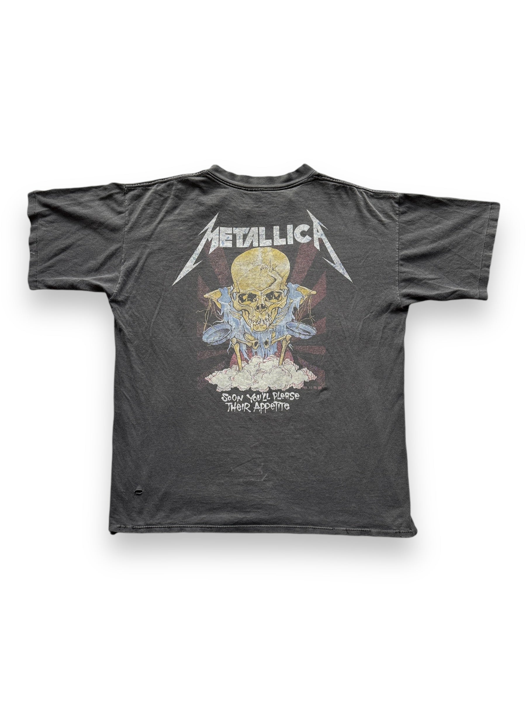 back of Vintage '89 Metallica Pushead Band Tee SZ XL