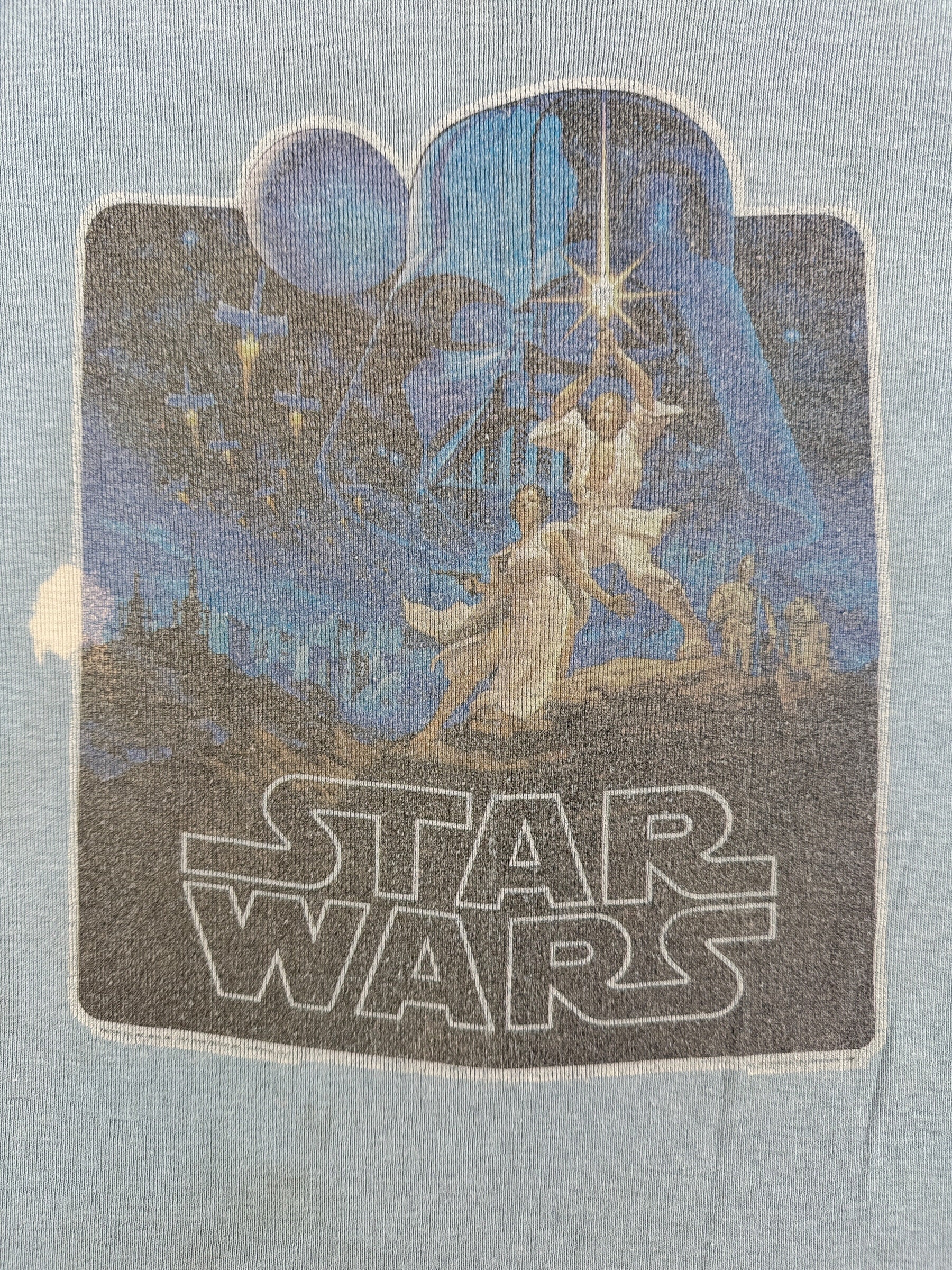 Front graphic of Vintage Star Wars Baby Tee SZ XXS - AS IS