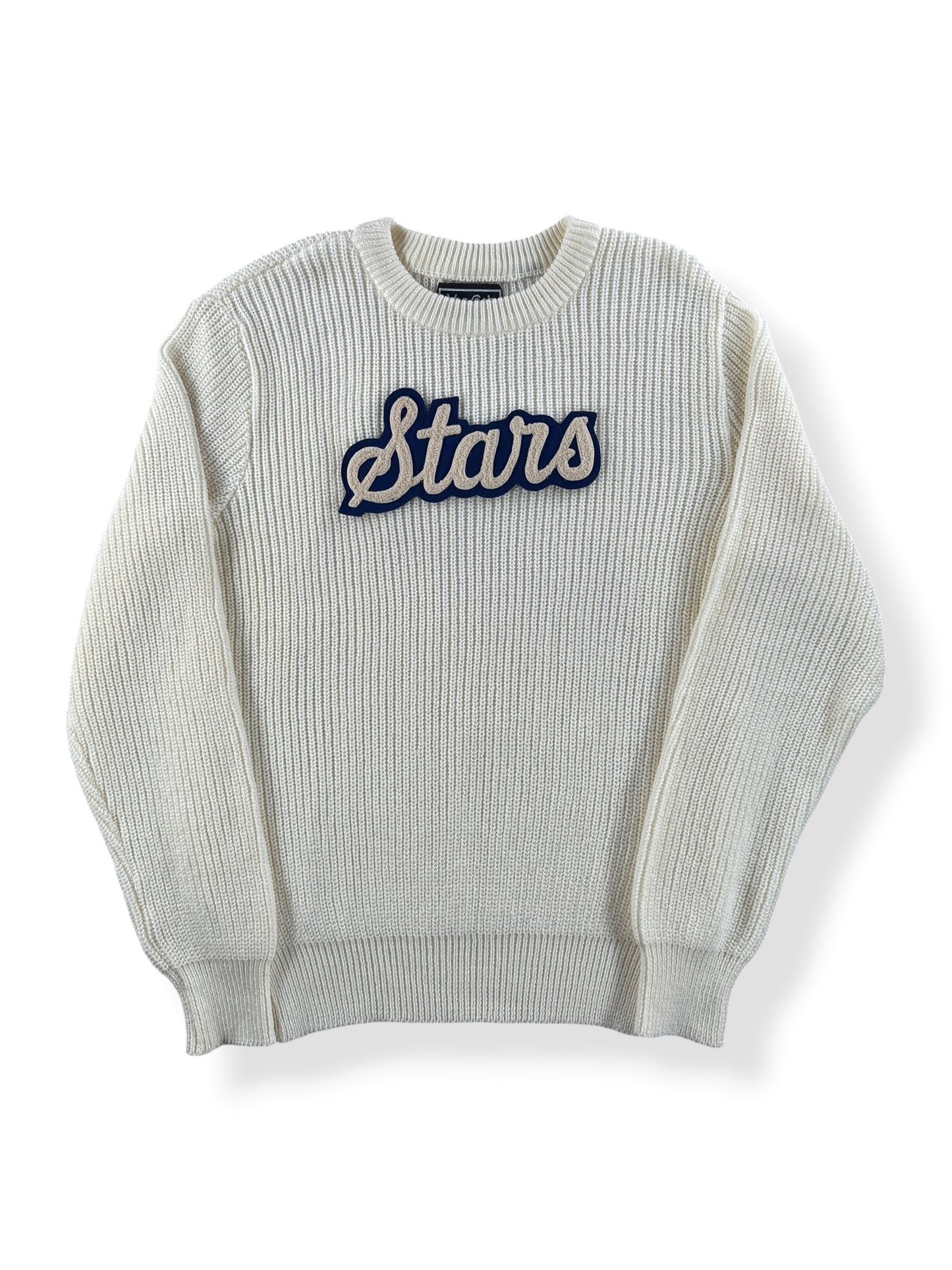 Front of Vintage 70’s Stars Pep Squad Knit Sweater SZ M