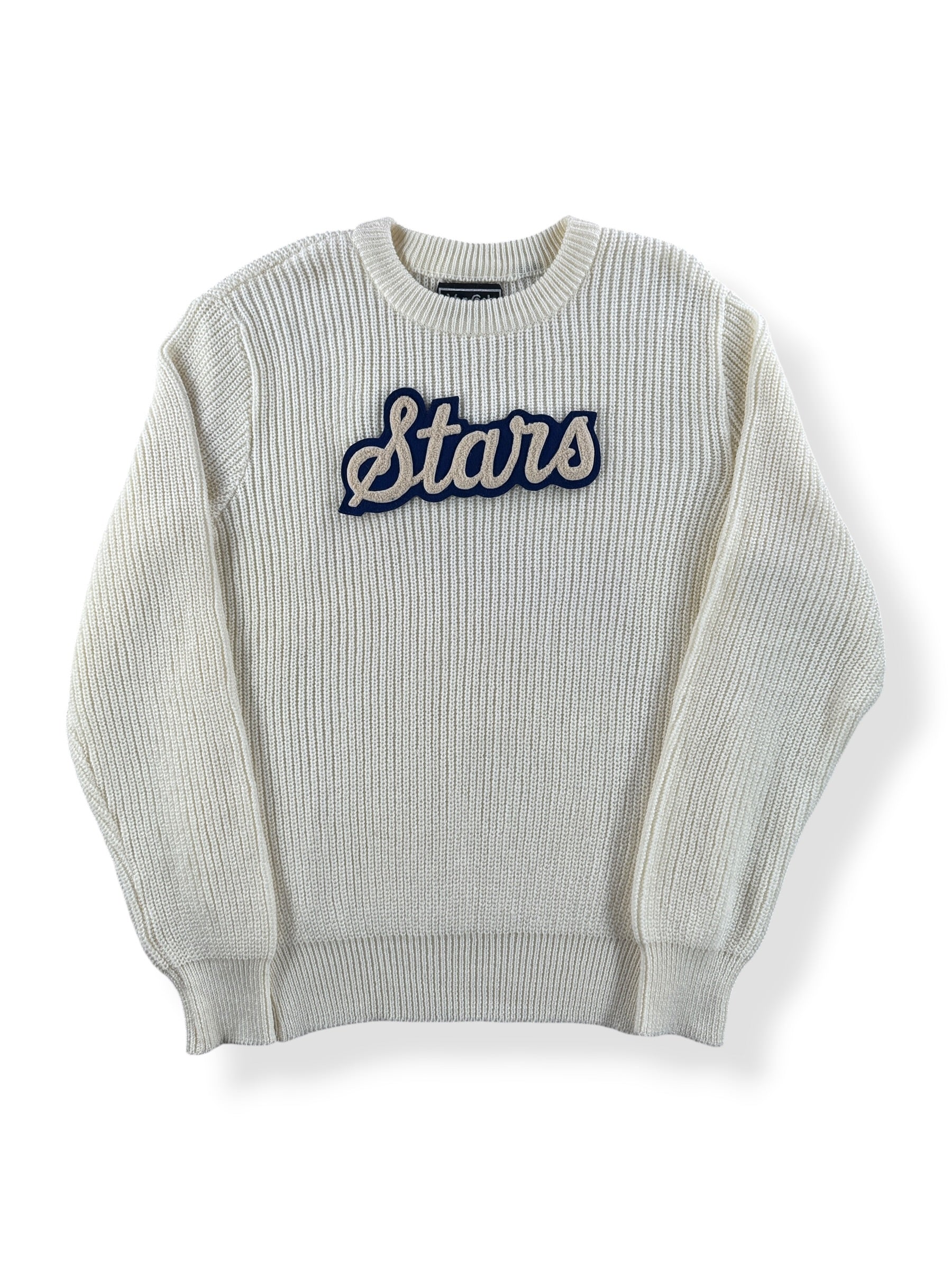 Front of Vintage 70’s Stars Pep Squad Knit Sweater SZ M