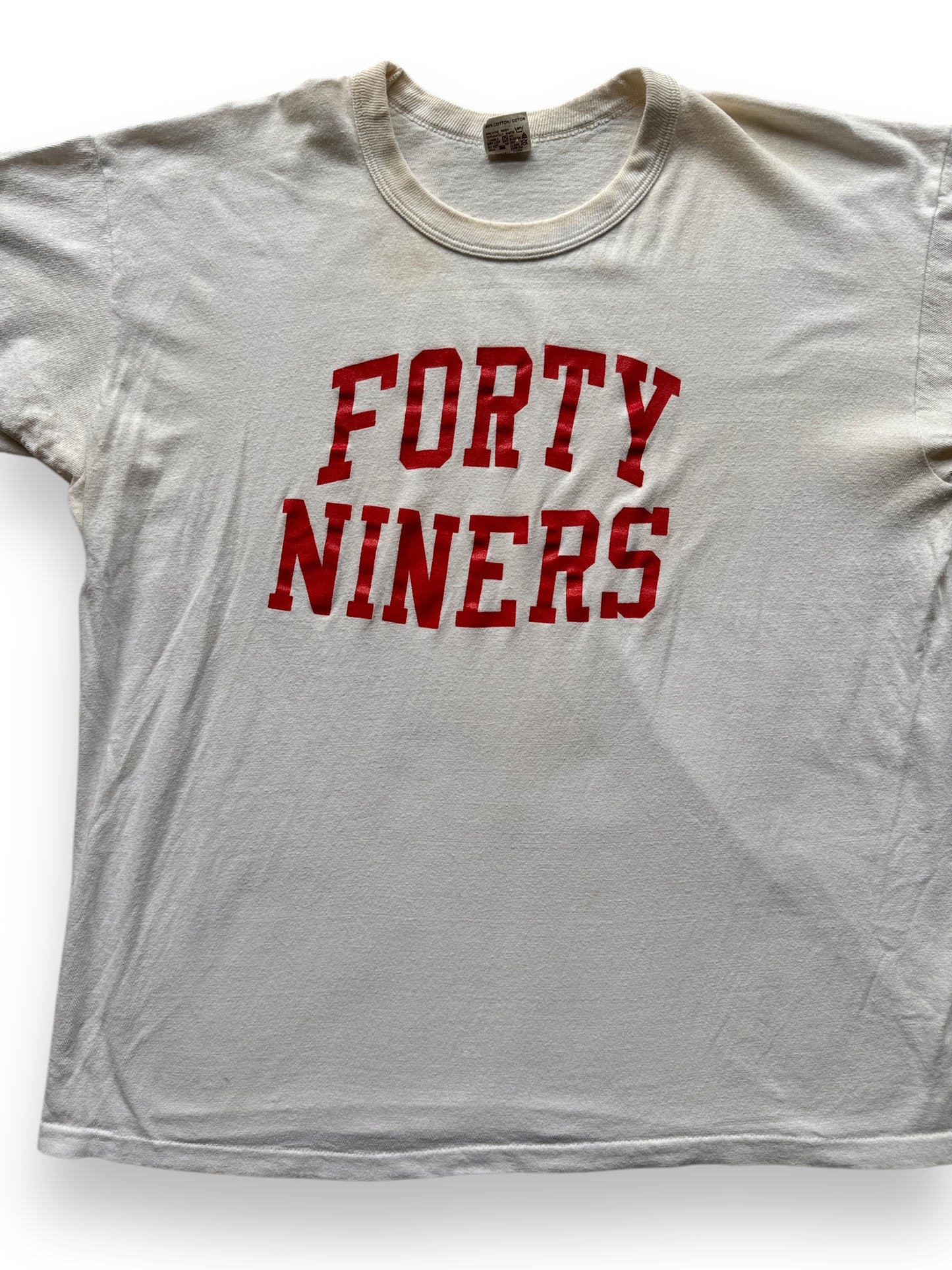 front close up of Vintage Forty Niners Tee SZ XL