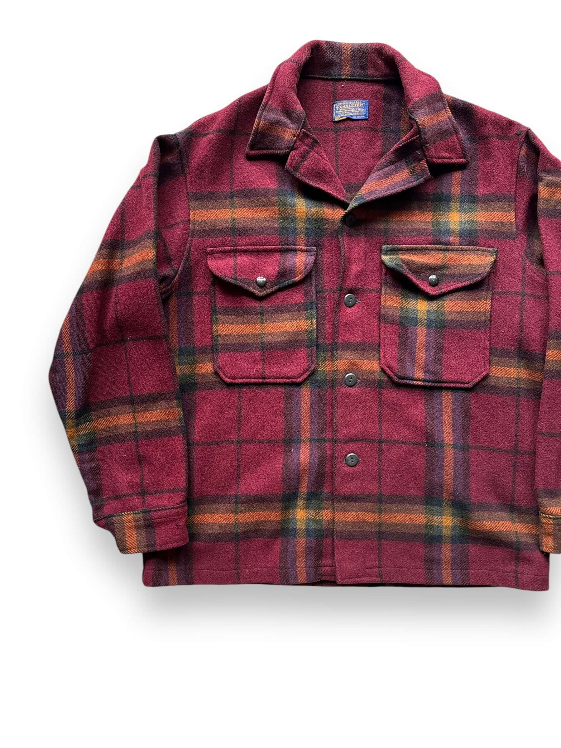 front right of Vintage Pendleton Wool Red/Yellow Plaid Jacket SZ L