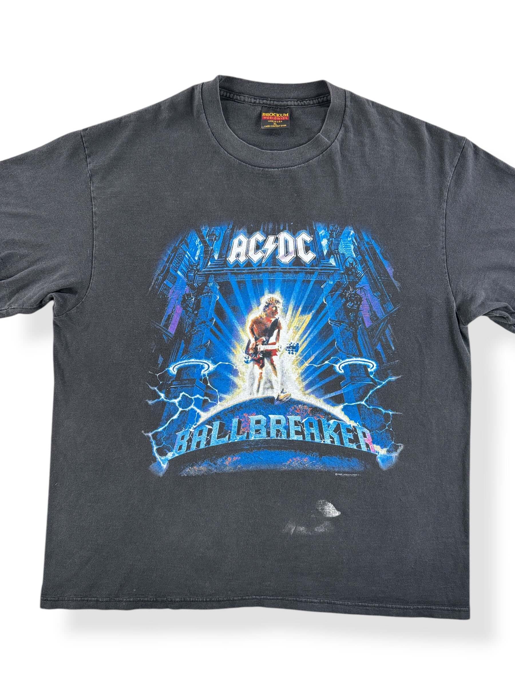 Front Close Up of Vintage Brockum AC/DC Ballbreaker Tour Tee SZ XL