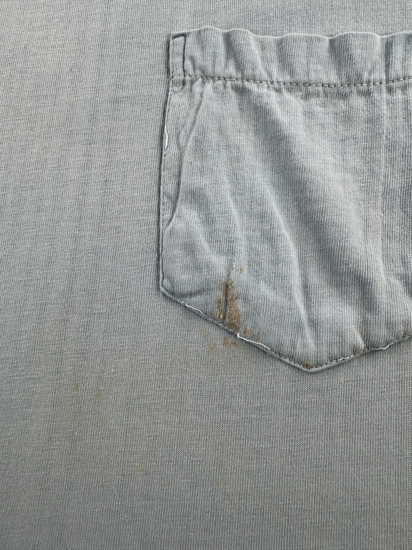 Stain on Vintage Towncraft Robin's Egg Blue Pocket Tee SZ L (Fits M)