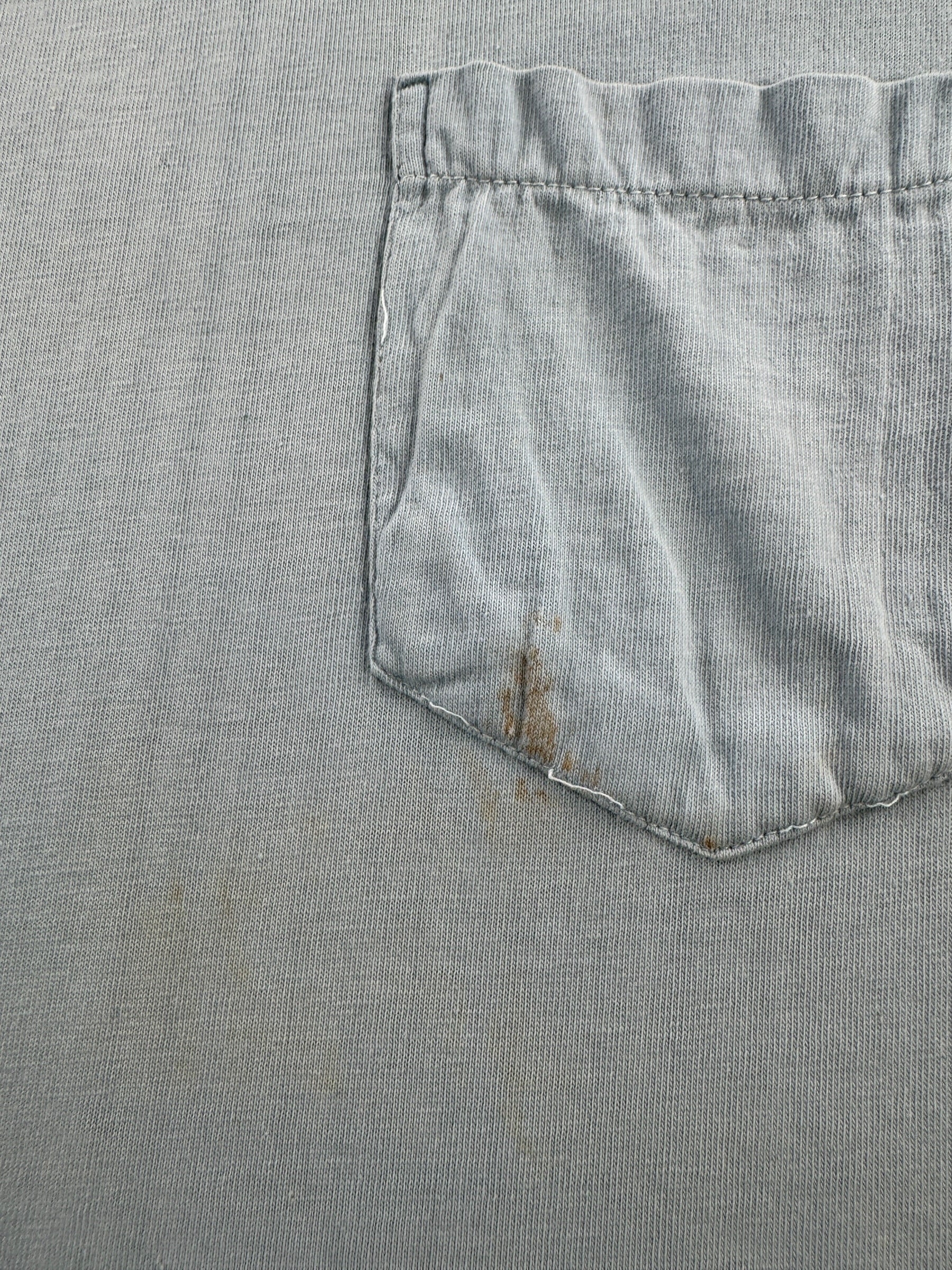 Stain on Vintage Towncraft Robin's Egg Blue Pocket Tee SZ L (Fits M)