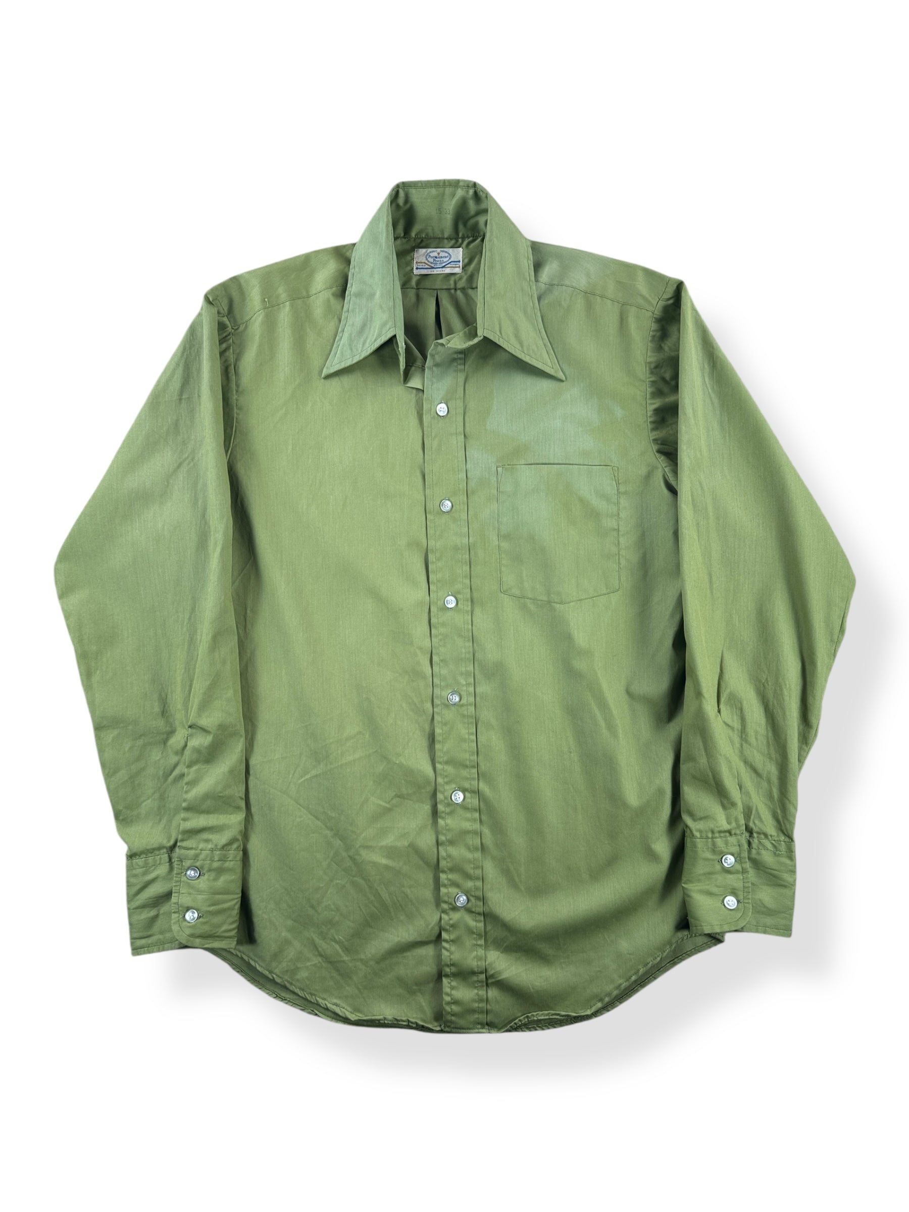 Front of Vintage Green Button Up Shirt SZ M