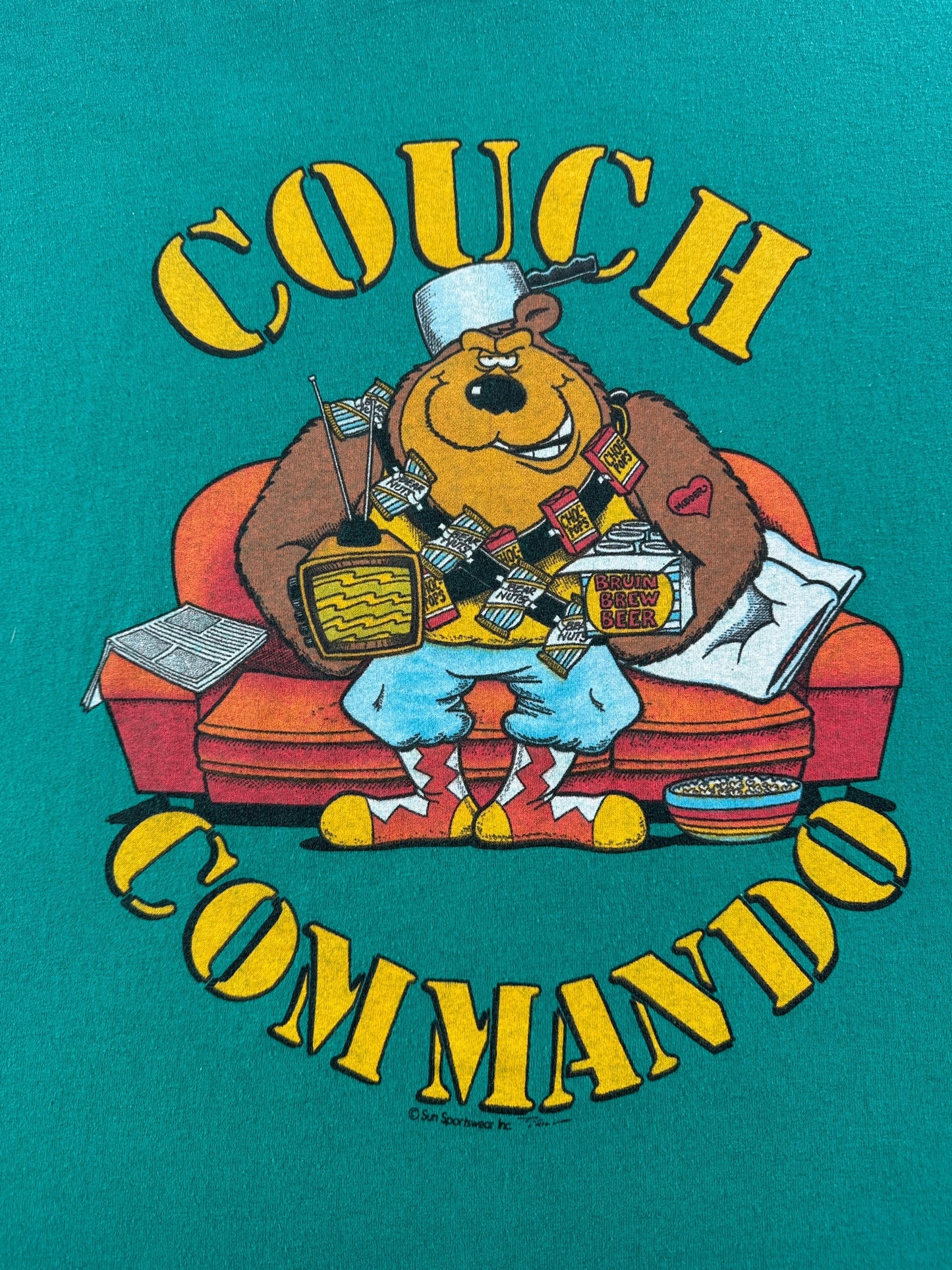 Graphic of Vintage Couch Commando Bear Tee SZ XL (Fits L)
