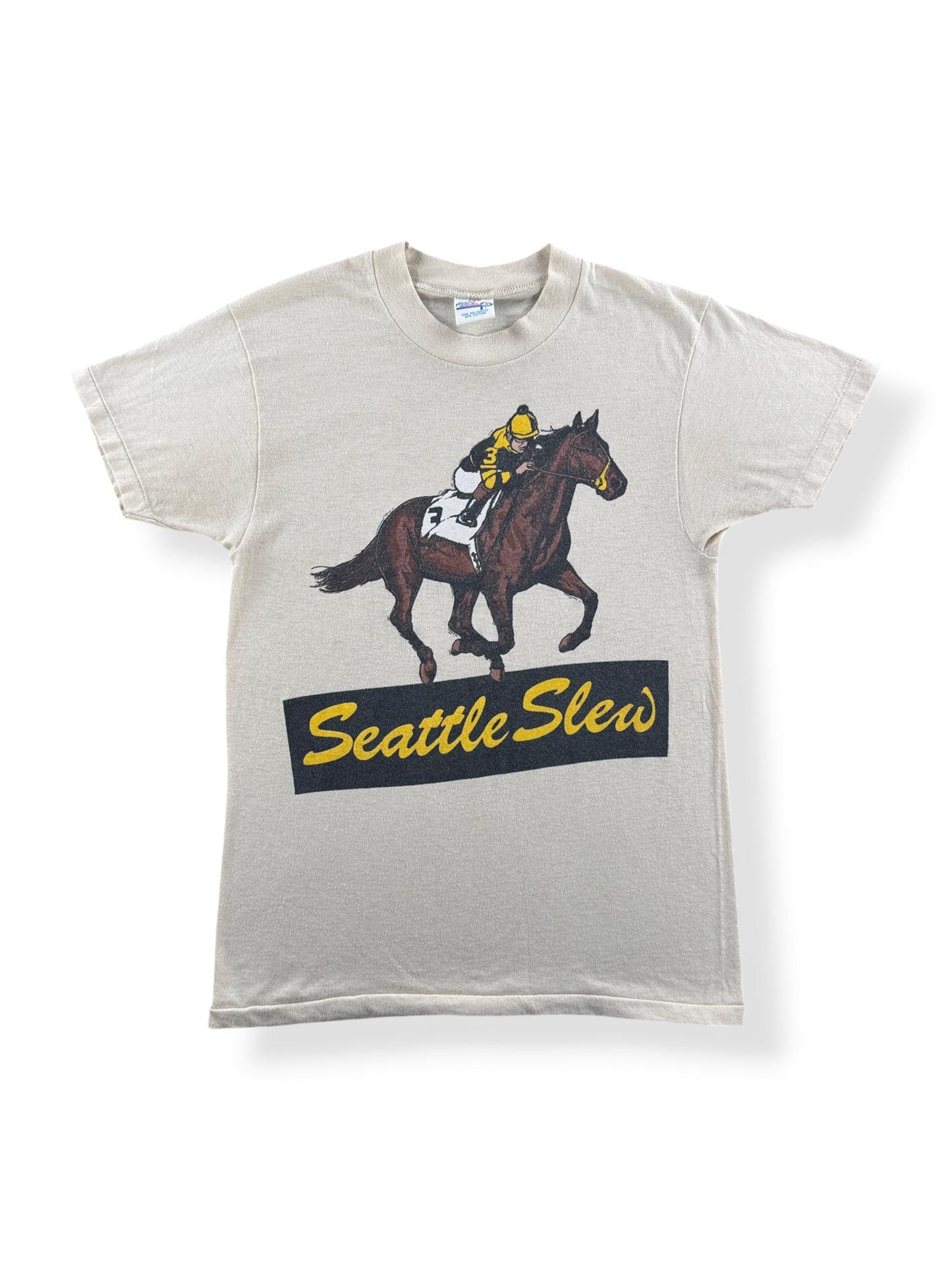 Front of Vintage Seattle Slew Horse Racing Tee SZ M (Fits XS)