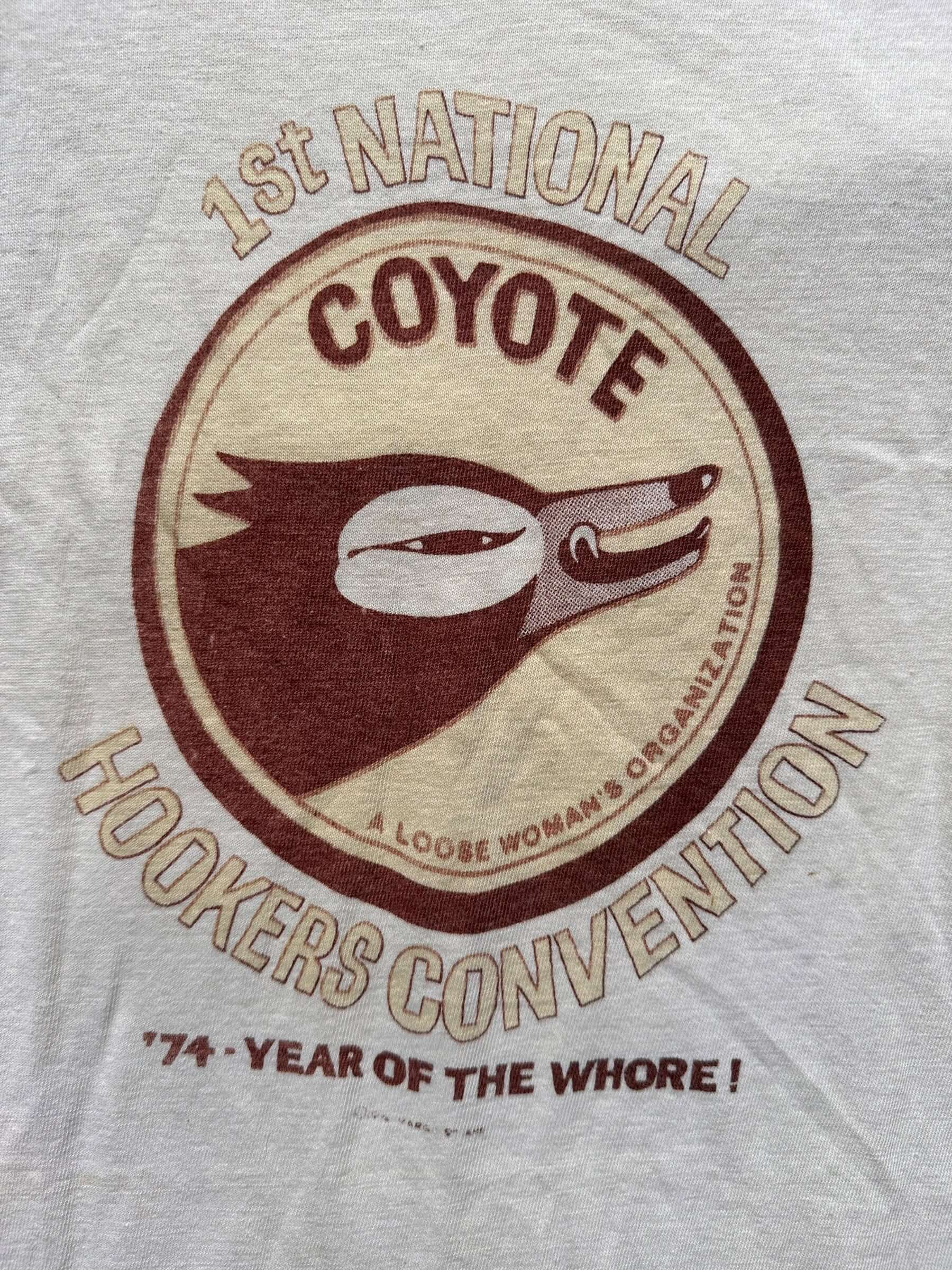 graphic on Vintage Coyote Sex Workers Union Graphic Tee SZ XL