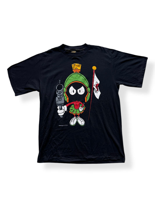 Front of Vintage Marvin the Martian Flag Changes Tee SZ XL