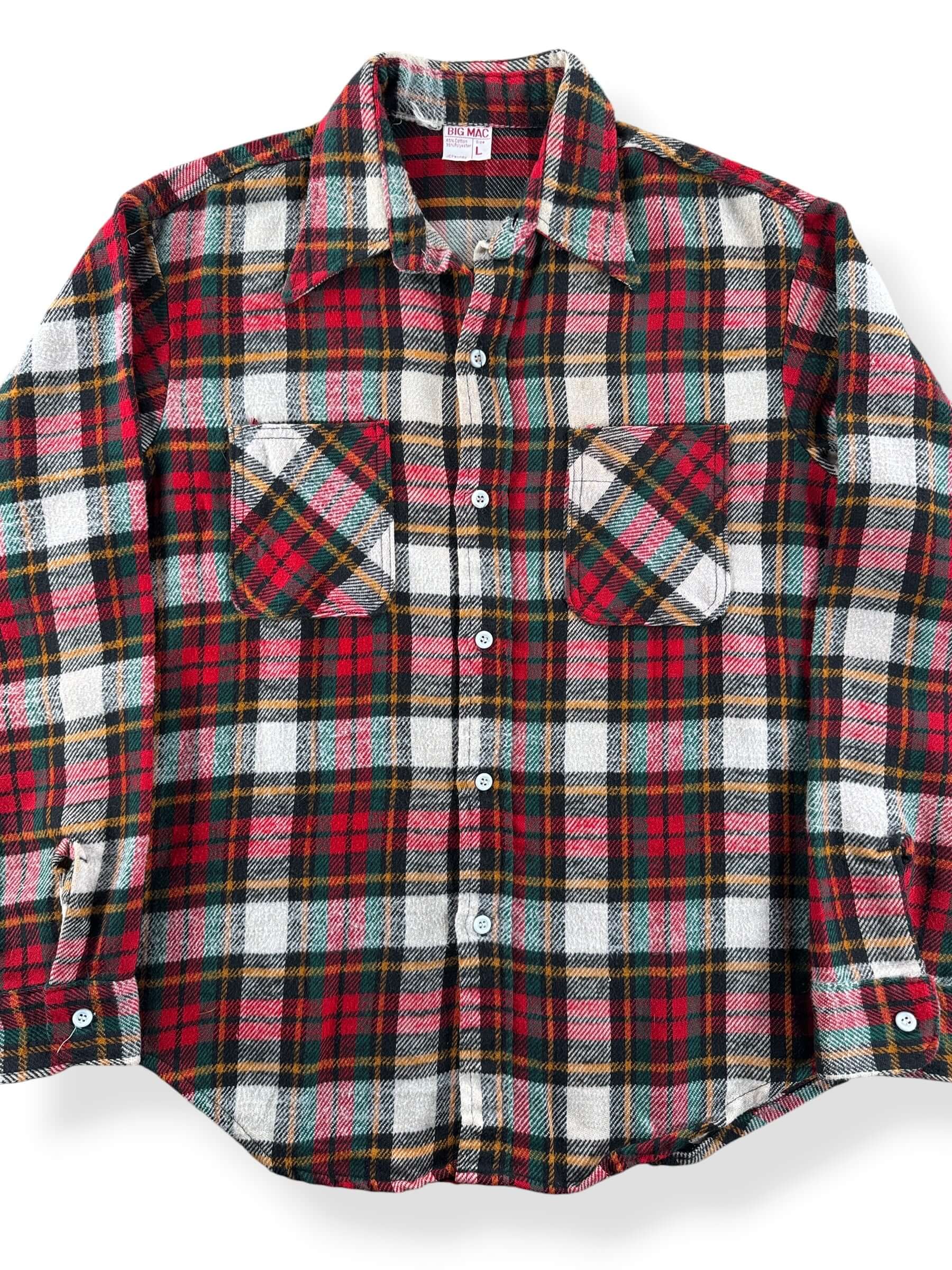 Front Close Up of Vintage Big Mac Cotton Poly Blend Flannel SZ L