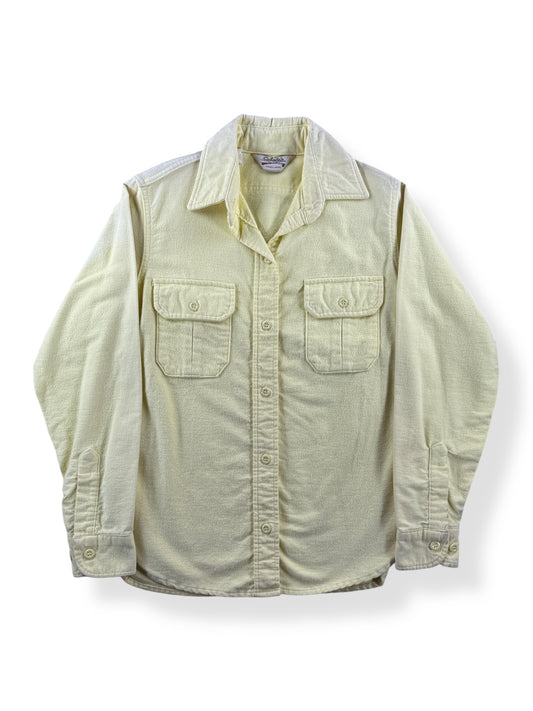 Front of Vintage Cabelas Yellow Chamois Cloth Shirt SZ XS