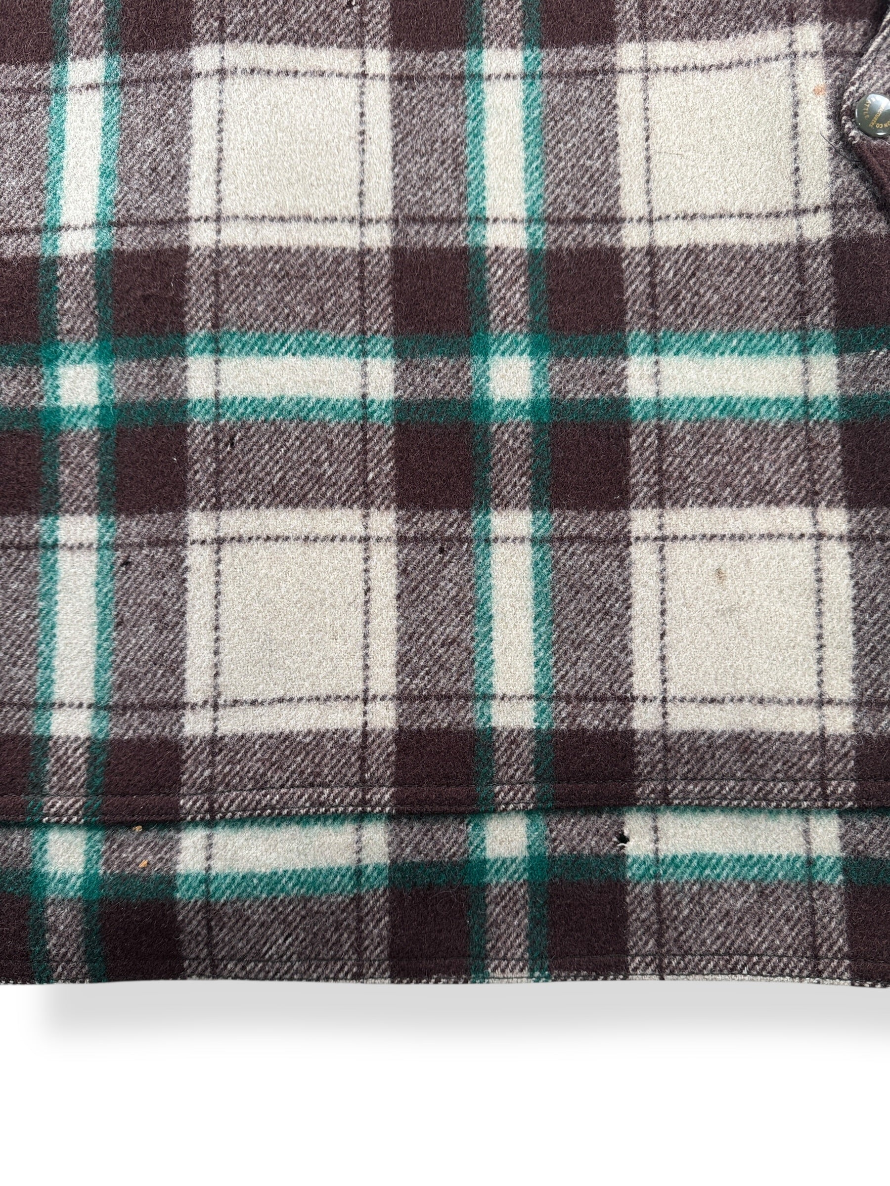 Stain on Vintage 1951 Filson Peppermint Patty Mackinaw Cruiser Jacket SZ XL