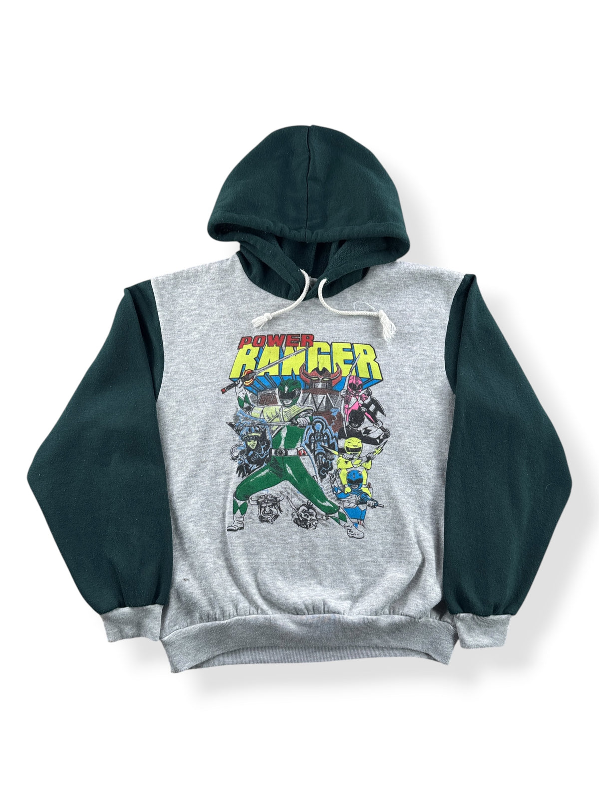 Front of Vintage 80s Era Power Rangers Hoodie SZ S