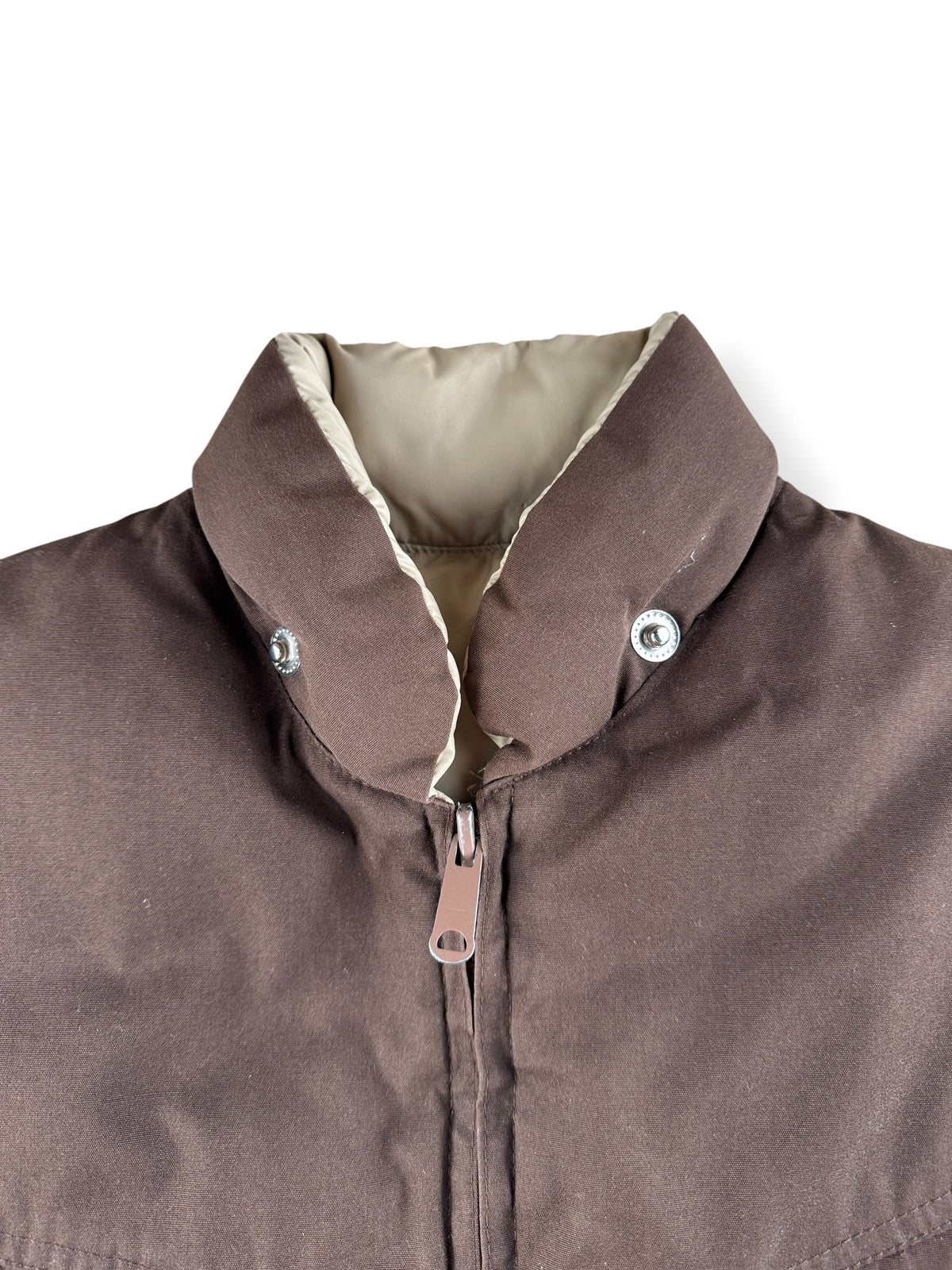 Collar on Vintage Reversible Brown Puffer Jacket SZ M