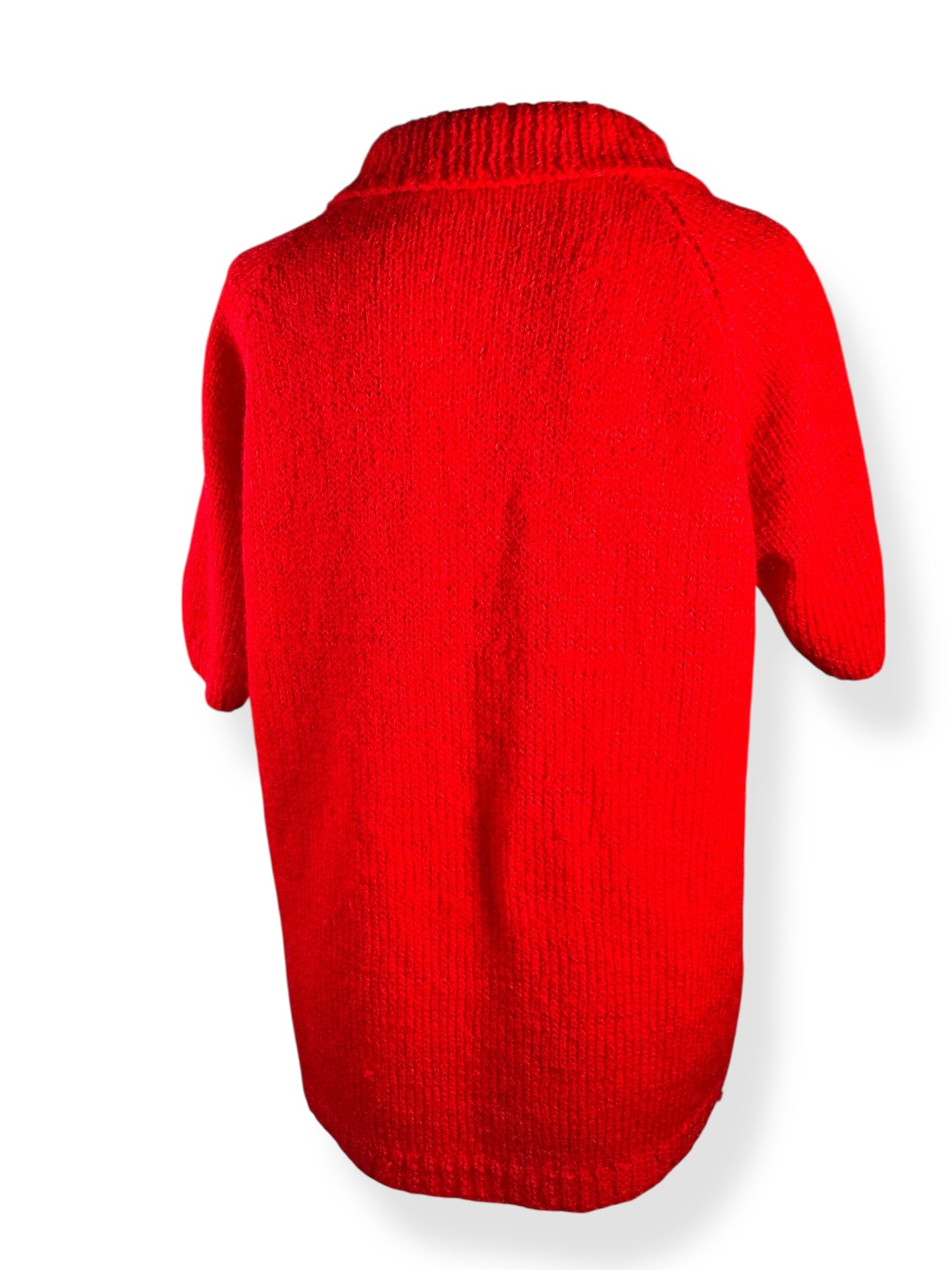 Back view of 1960s Red Mohair Sweater L