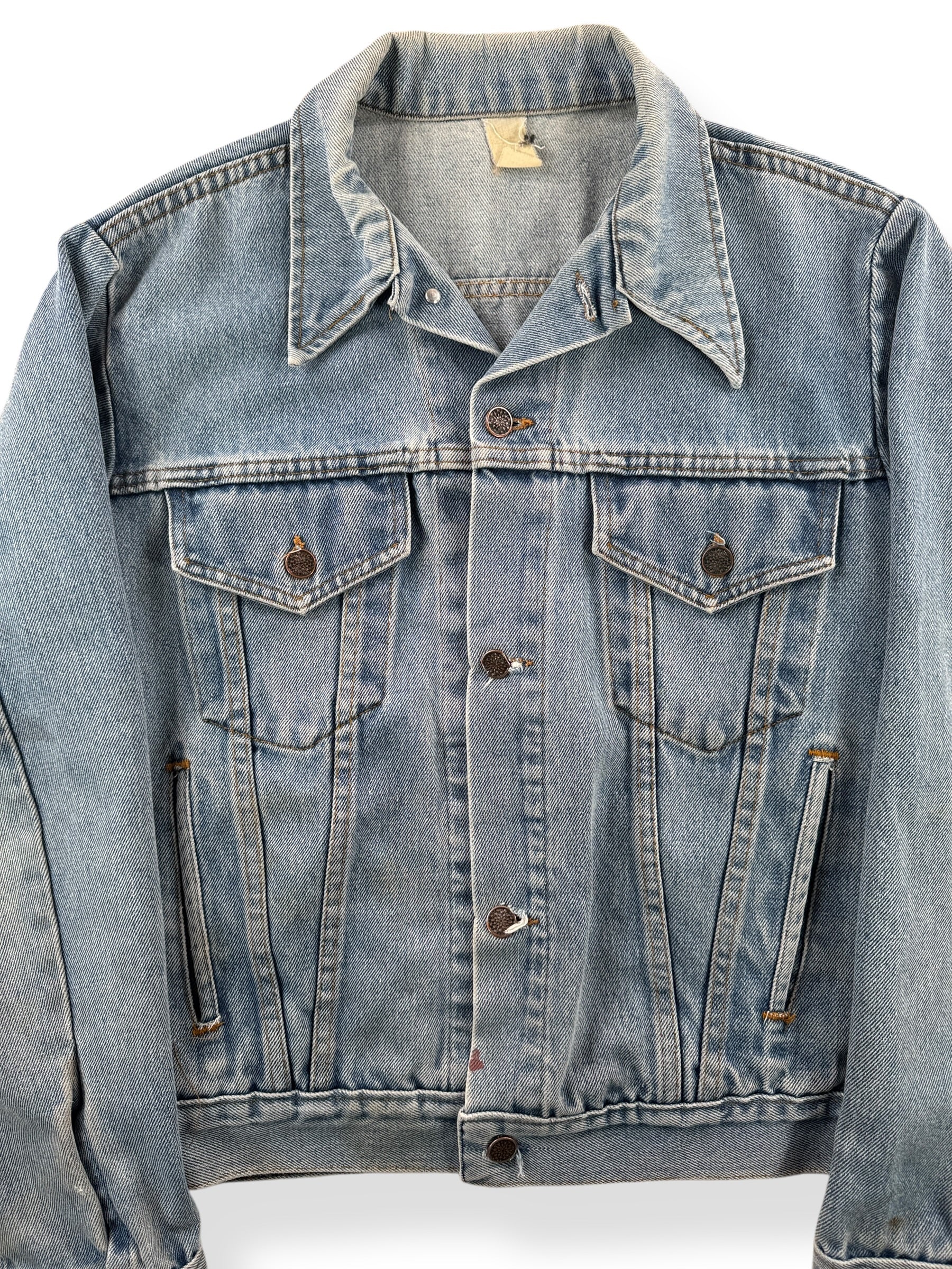 Front Close Up of Vintage JCPenny Denim Trucker Jacket SZ M