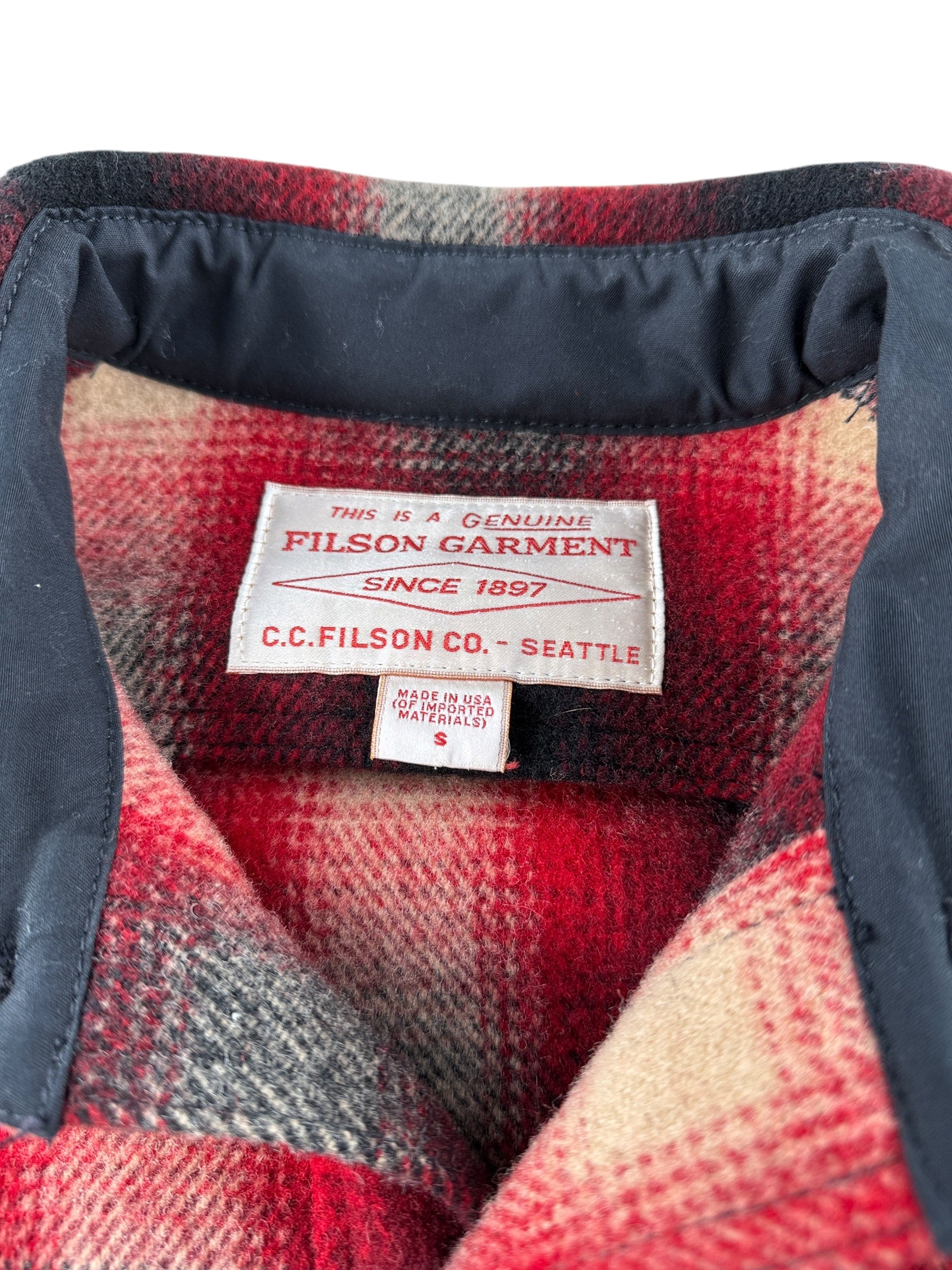 Tag on Filson Plaid Jac Shirt SZ S