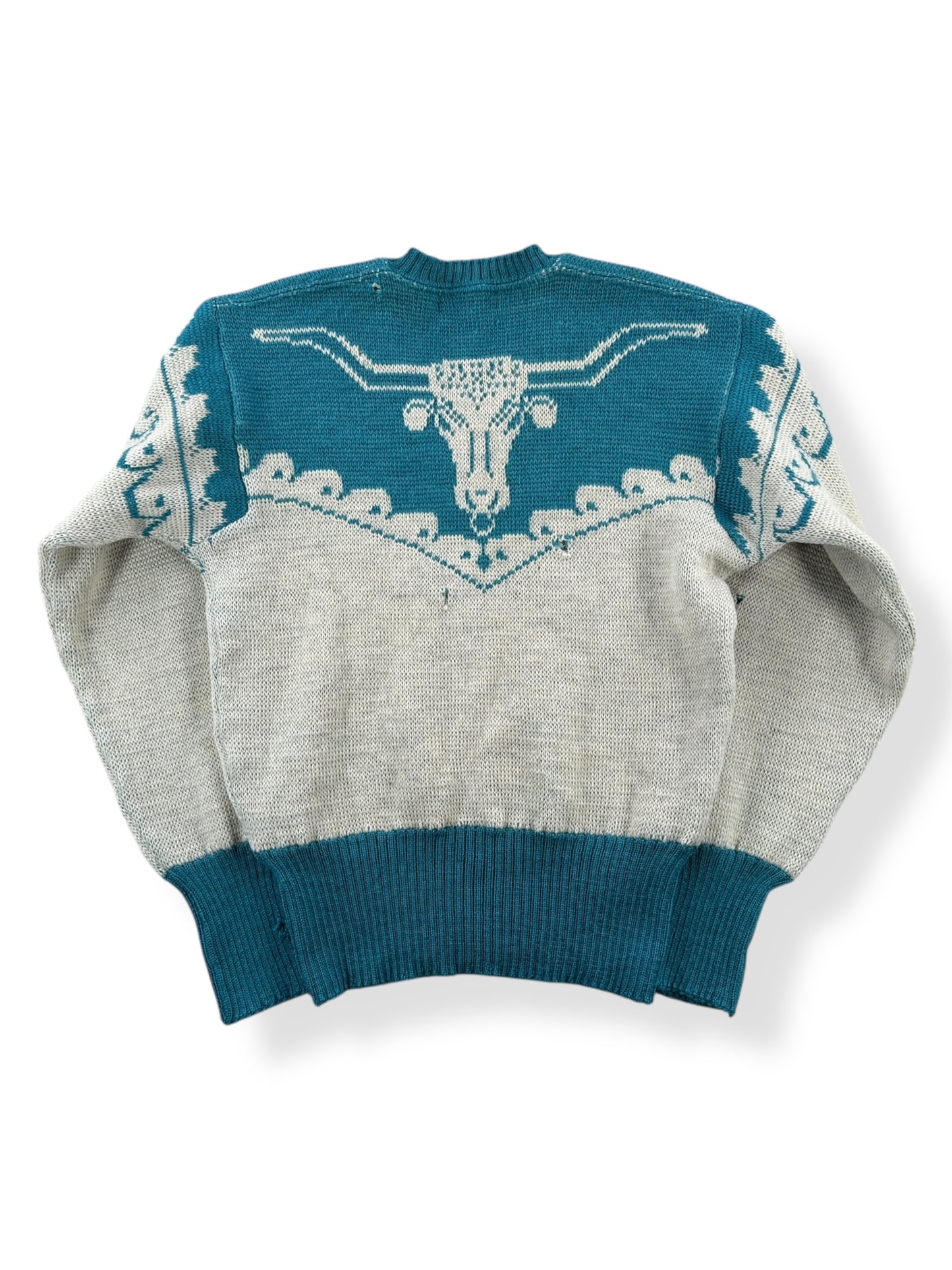 Back of Vintage 1940s Jantzen Let 'Em Buck Sweater SZ XS