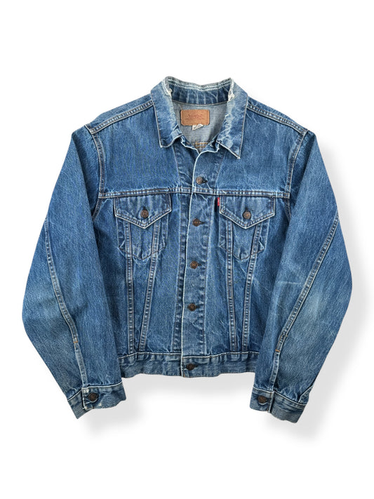 Front of Vintage Levis Big E Type III Denim Trucker Jacket SZ 46