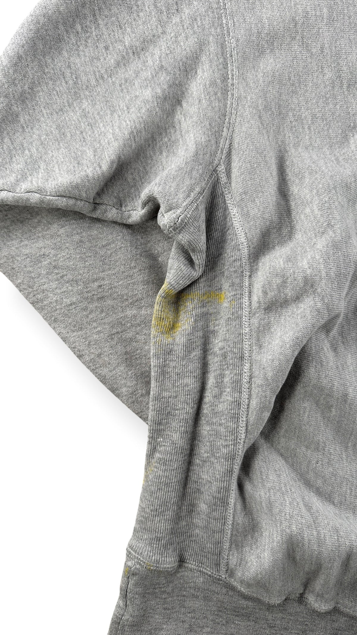 Paint stains on back of Vintage Long Beach Island Paint Splattered Reverse Weave Crewneck SZ L