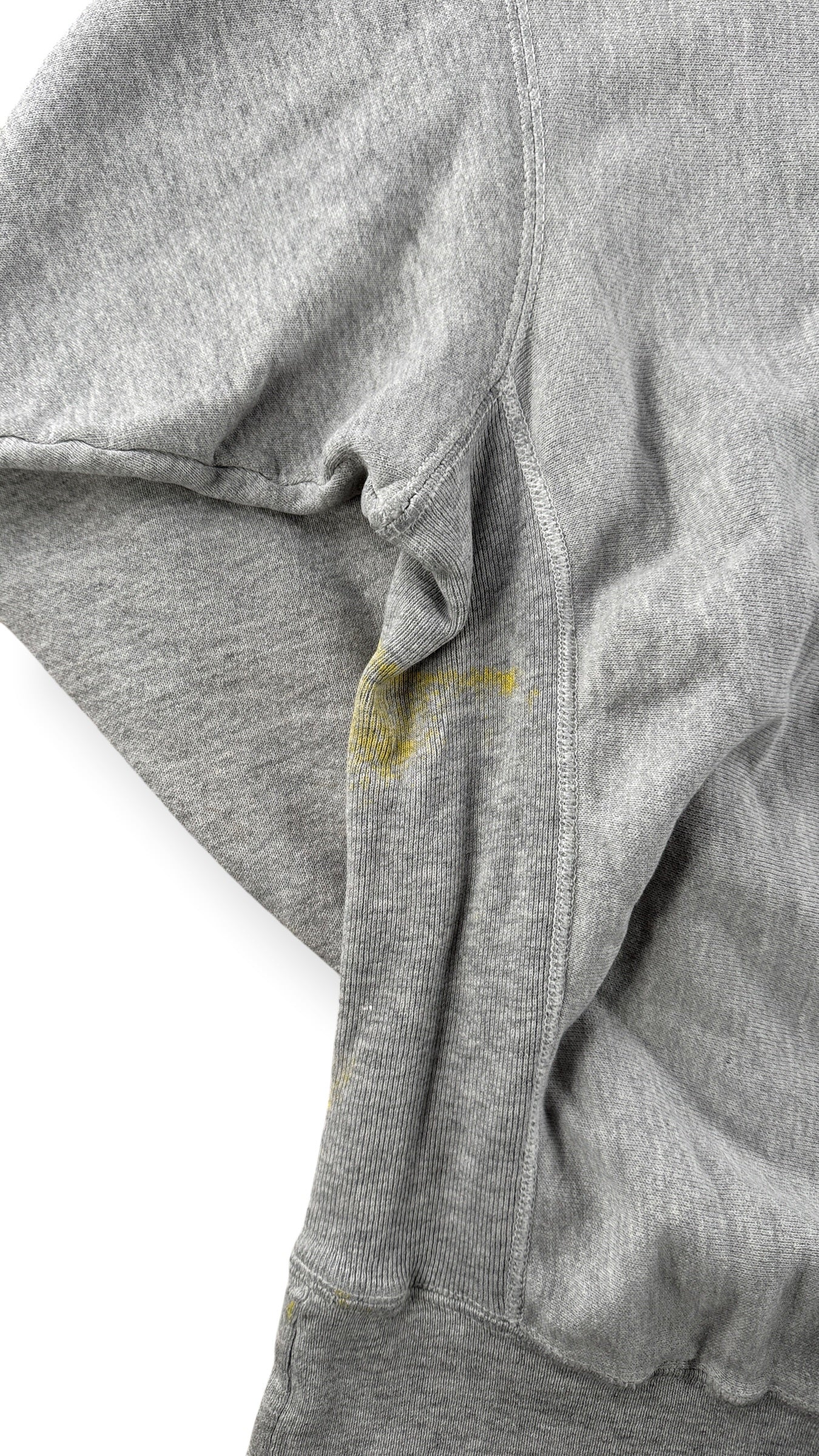 Paint stains on back of Vintage Long Beach Island Paint Splattered Reverse Weave Crewneck SZ L