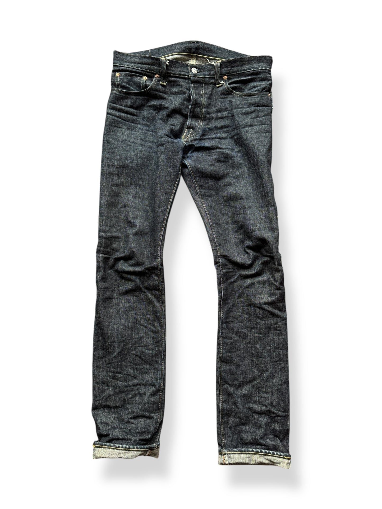 Front of Strike Gold 009LTD Japanese Selvedge Skinny Fit W34