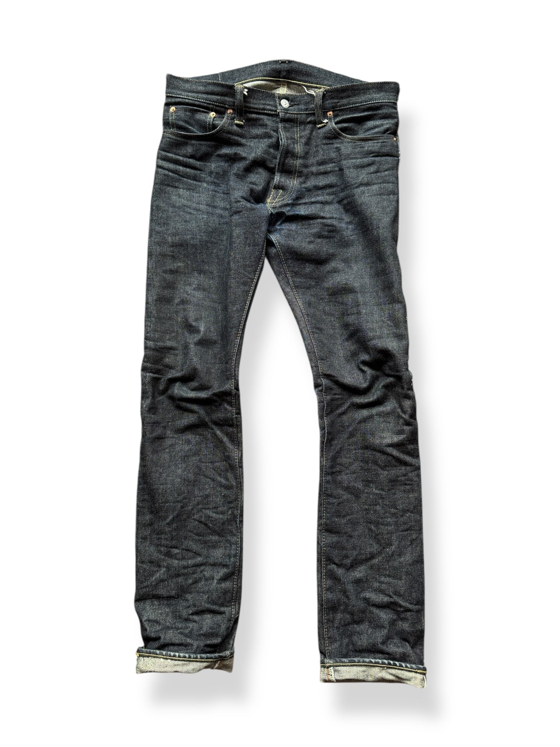 Front of Strike Gold 009LTD Japanese Selvedge Skinny Fit W34