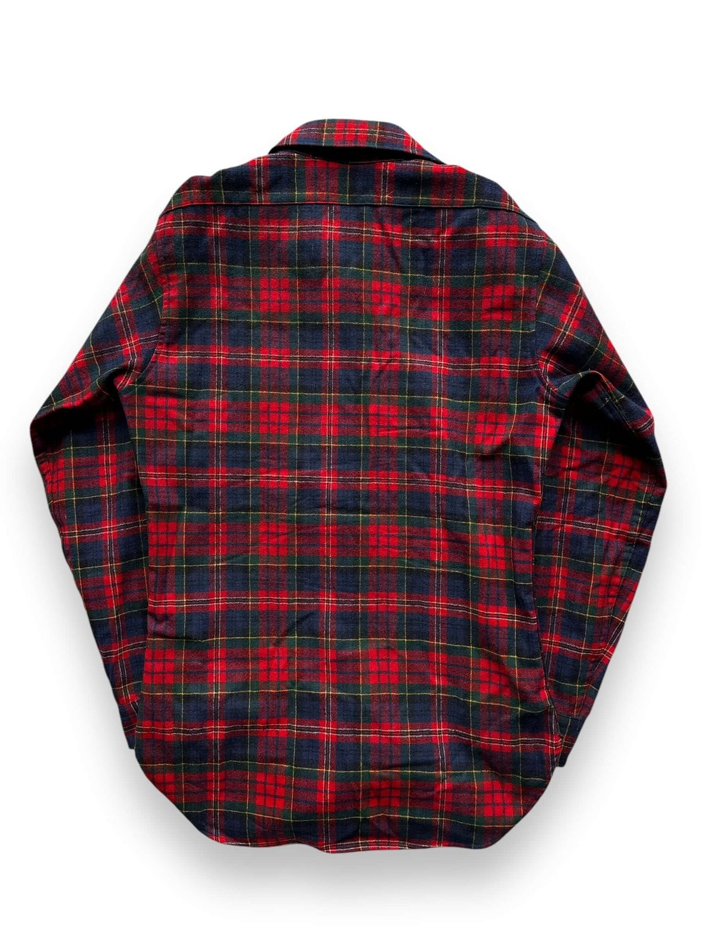 back of Vintage Pendleton Red/Yellow/Navy Plaid Flannel SZ S