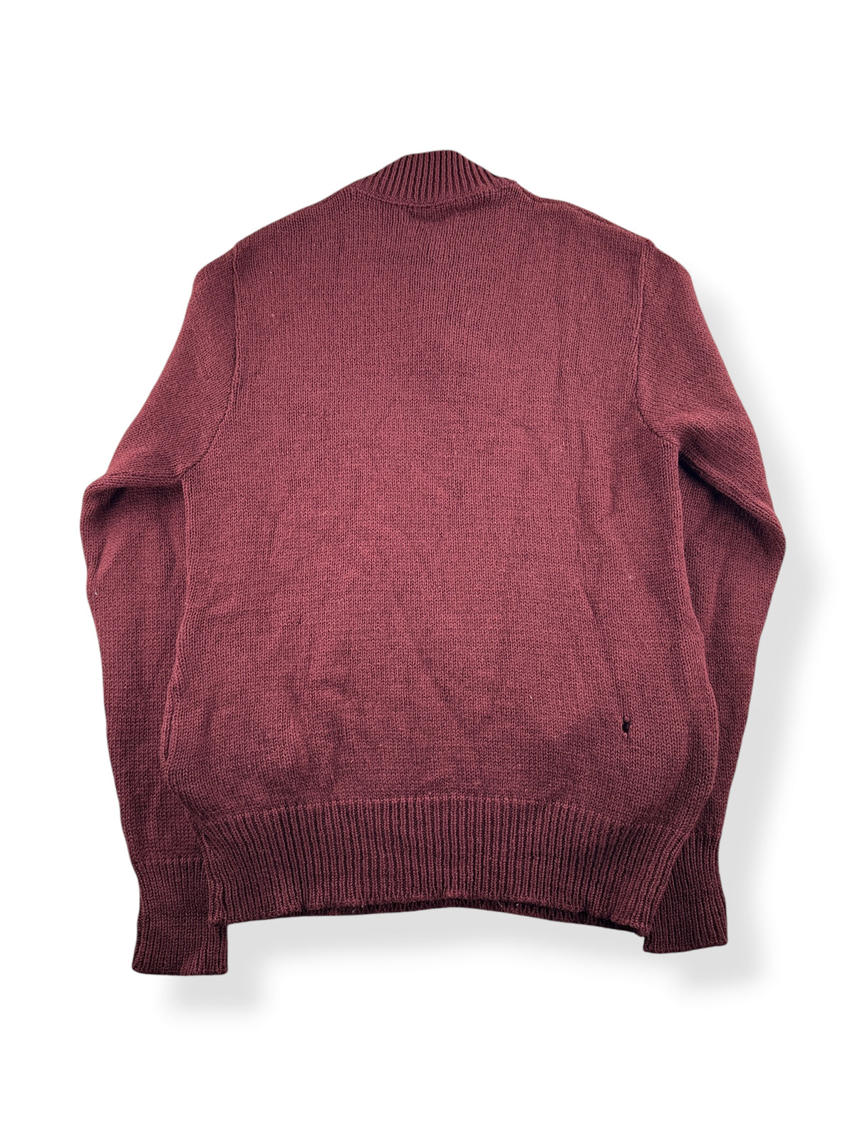 Back of Vintage St. John's Bay Henley Wool Sweater SZ LT (Fits MT)